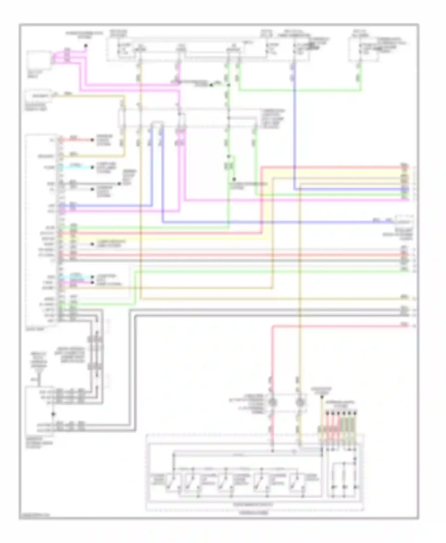 Wiring diagram +b +b sys acc bus sh audio sh audio r+ audio l+ for Acura RDX I facelift (2009-2012) (1 of 1)