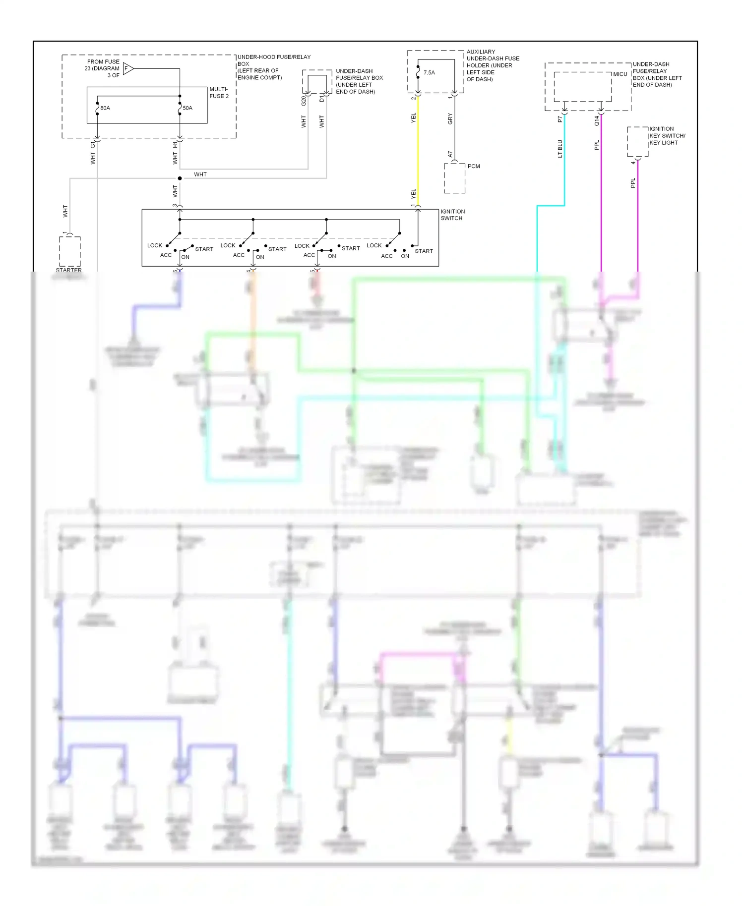 Acura RDX I facelift (2009-2012) console accessory power socket wiring diagram  (2 of 2)