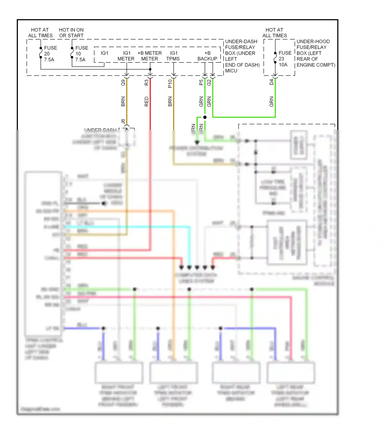 Acura RDX I facelift (2009-2012) controller wiring diagram  (2 of 2)