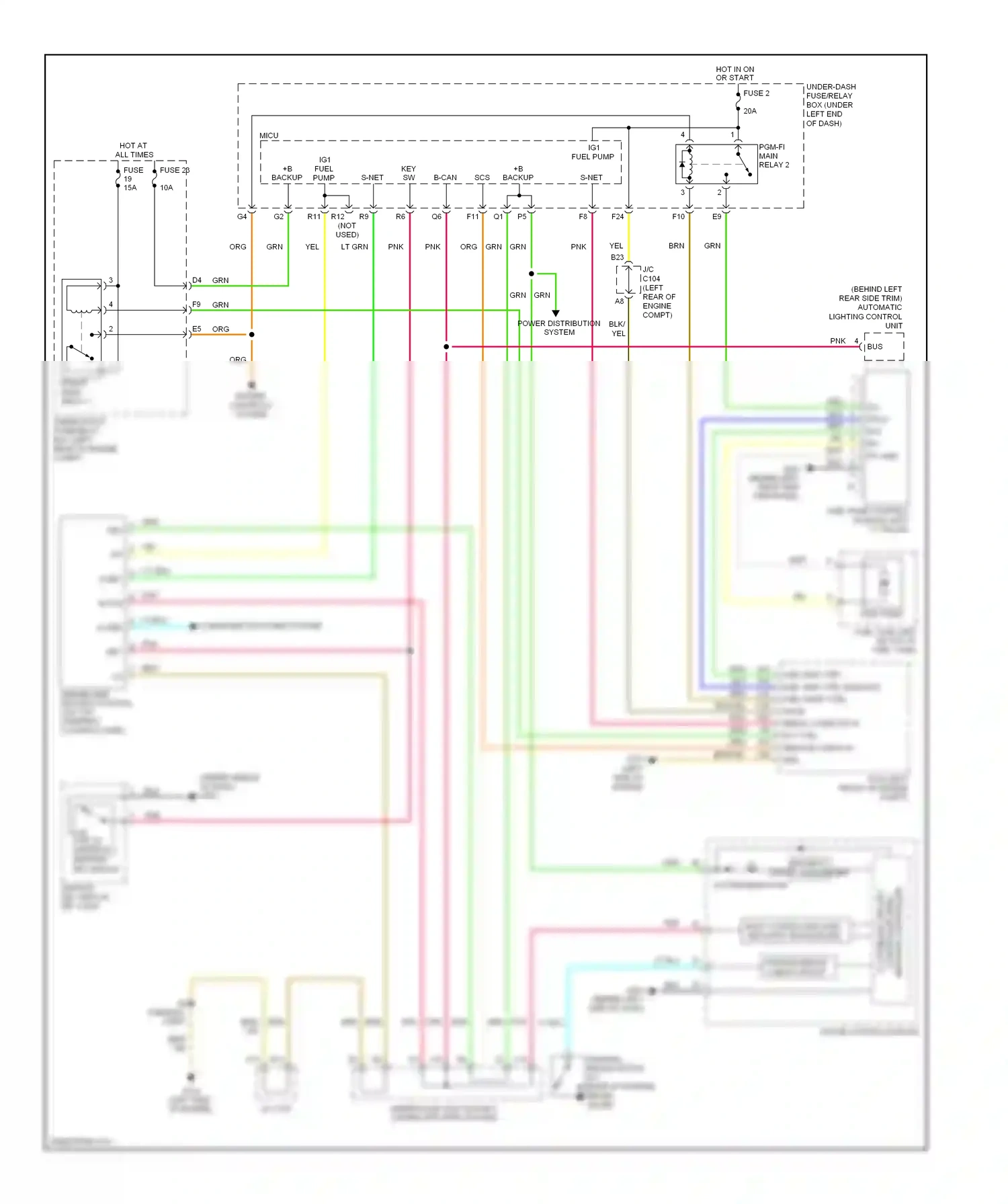Acura RDX I facelift (2009-2012) engine controls system wiring diagram  (4 of 4)