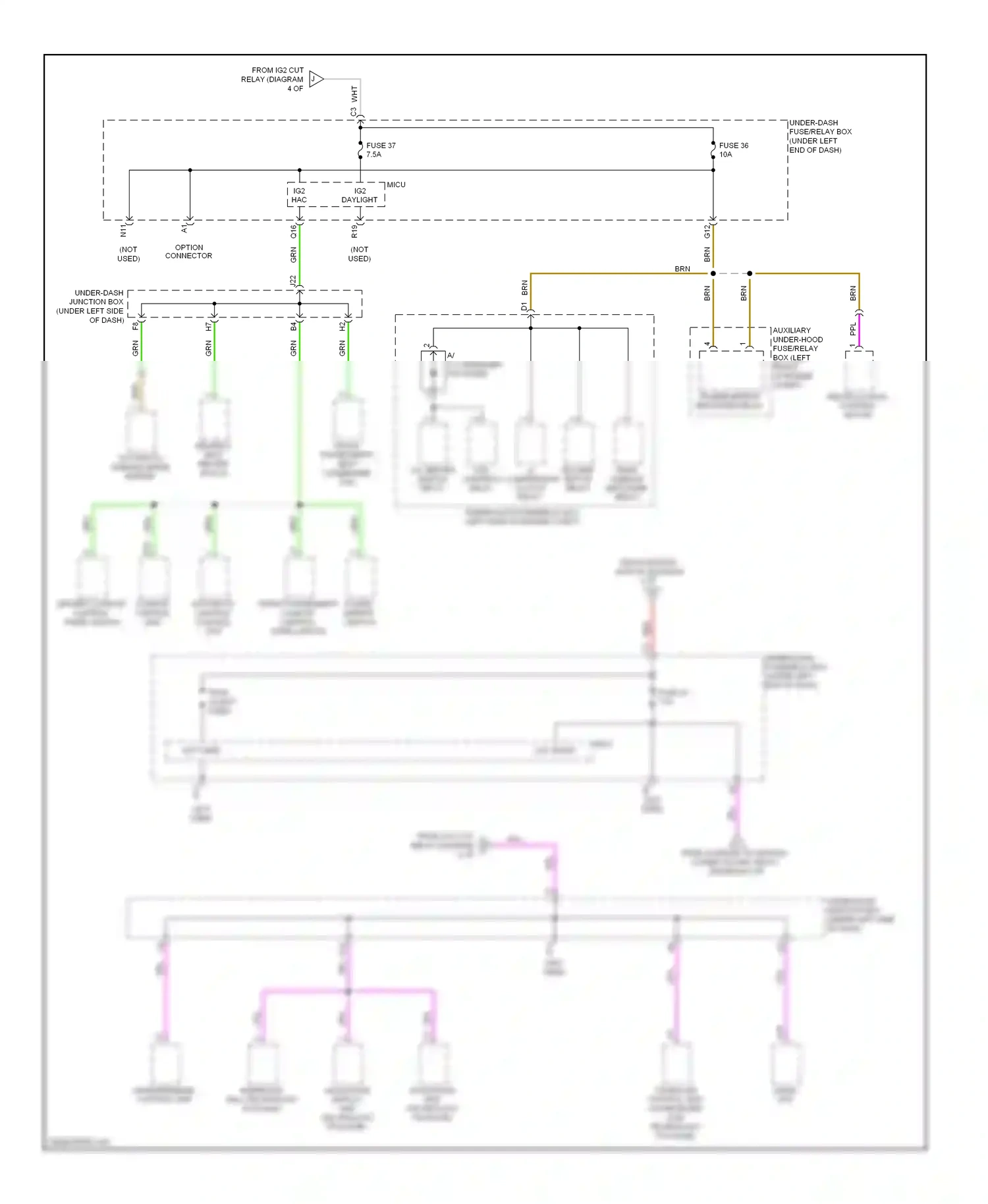 Acura RDX I facelift (2009-2012) front passenger's climate control panel switch wiring diagram  (2 of 3)