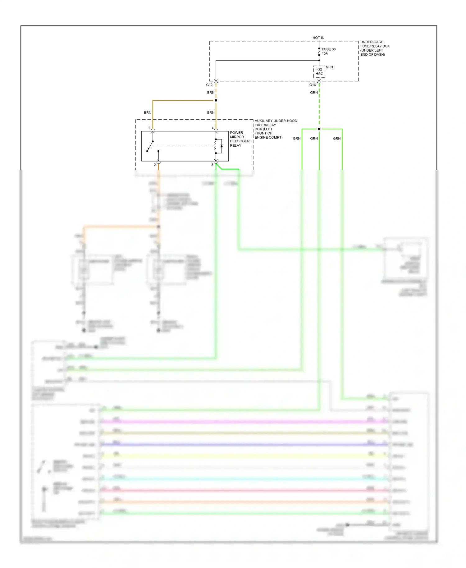 Acura RDX I facelift (2009-2012) front passenger's climate control panel switch wiring diagram  (1 of 3)