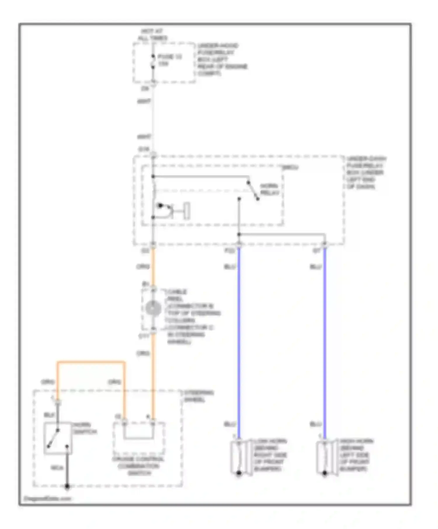 Wiring diagram horn relay for Acura RDX I facelift (2009-2012) (2 of 3)