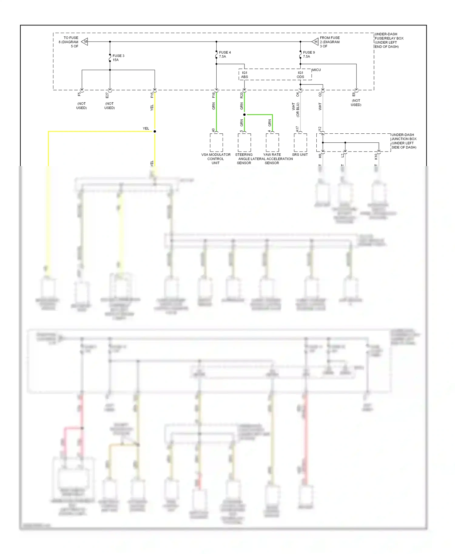 Acura RDX I facelift (2009-2012) navigation switch panel (technology package) wiring diagram  (2 of 2)