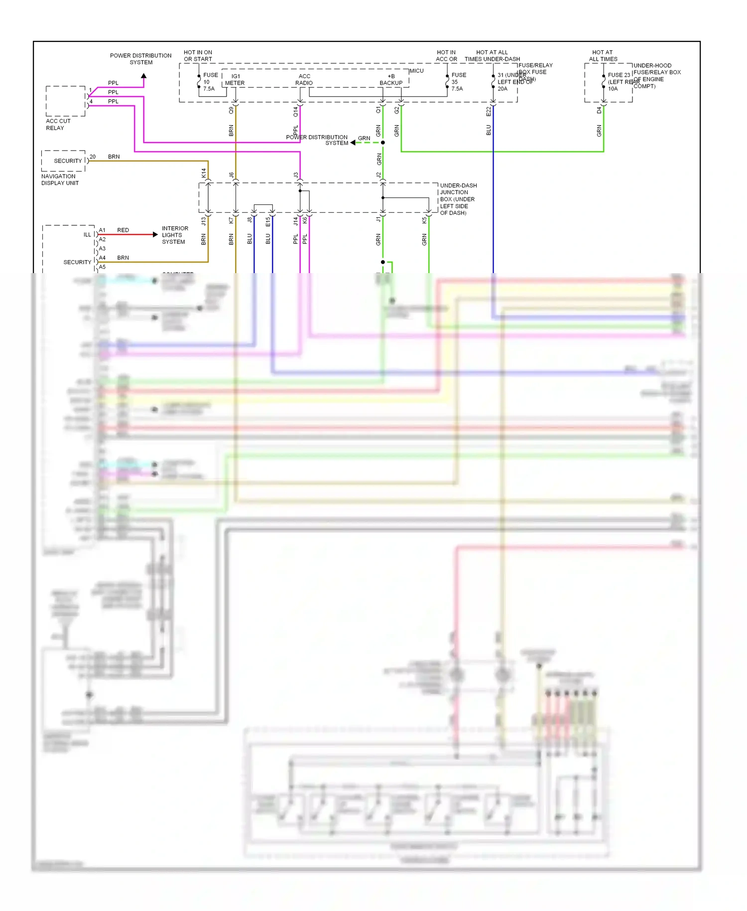 Acura RDX I facelift (2009-2012) security wiring diagram  (5 of 6)
