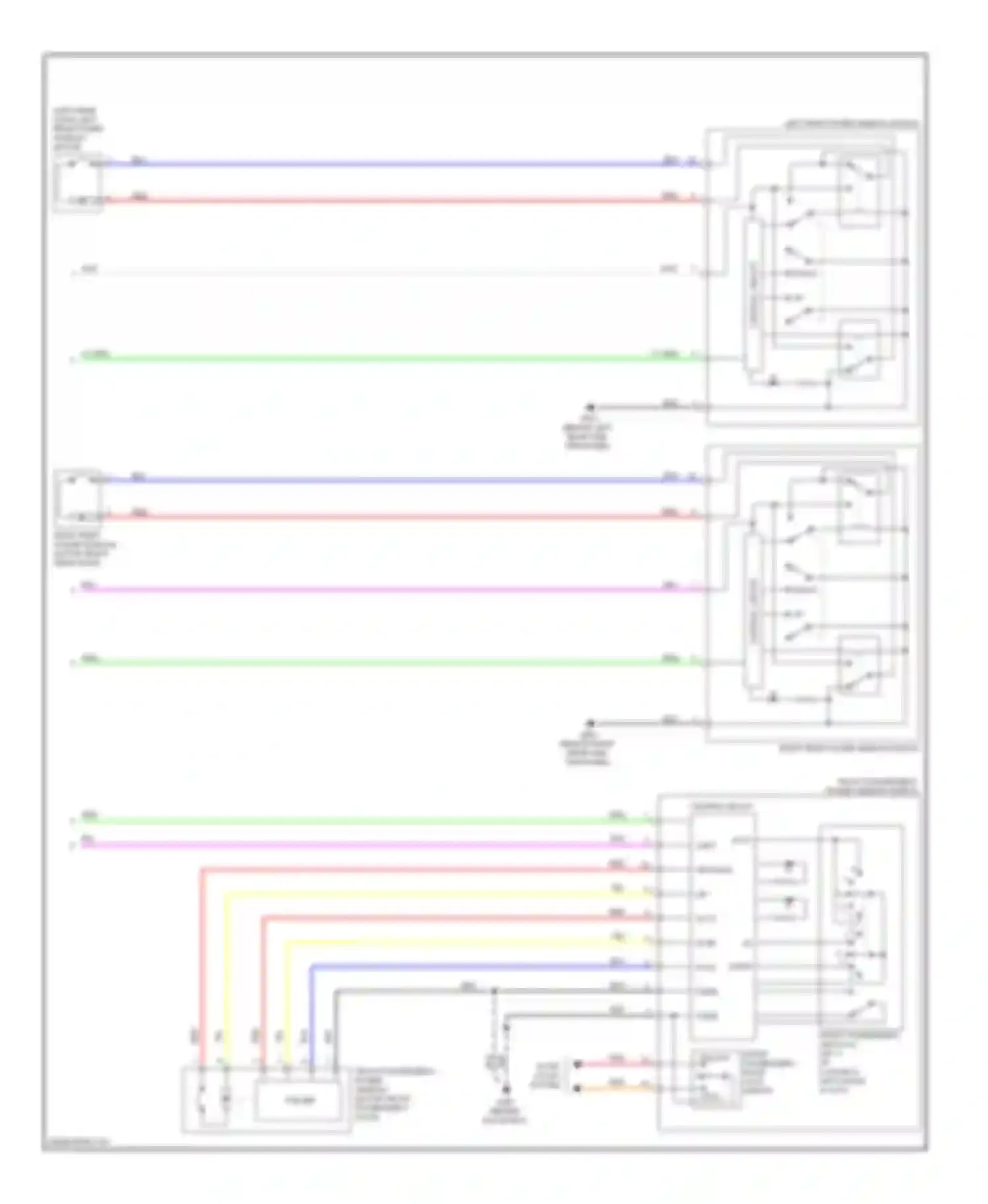 Wiring diagram front passenger's switch 0) off 1) up for Acura RDX I (2006-2009) (1 of 1)
