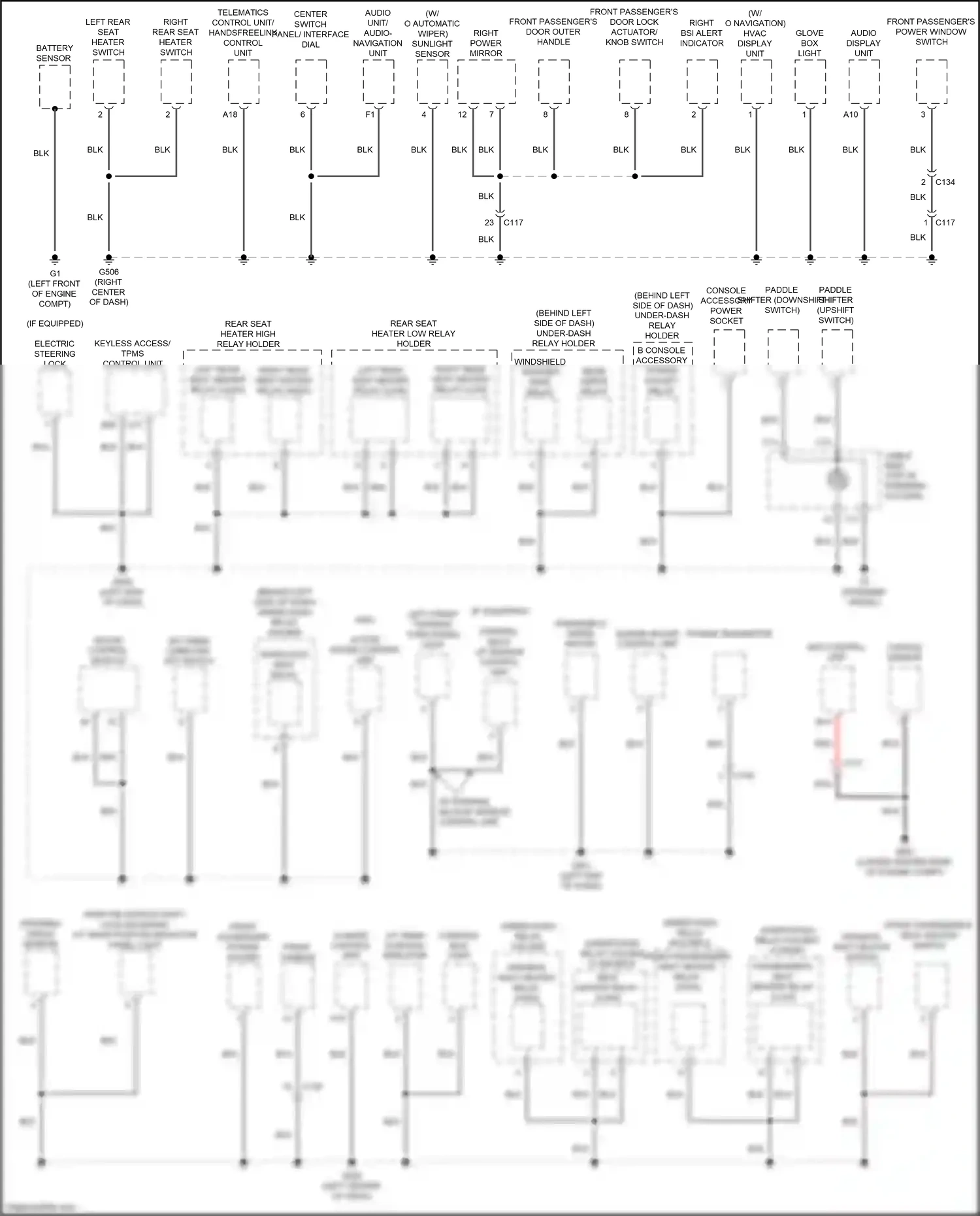 Acura RDX II facelift (2015-2018) center switch panel/ interface dial wiring diagram  (1 of 4)