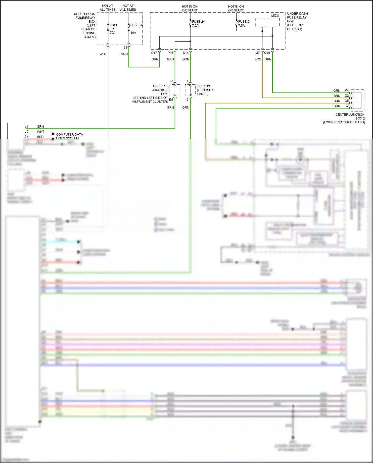 Acura RDX II facelift (2015-2018) computer data lines system wiring diagram  (8 of 64)