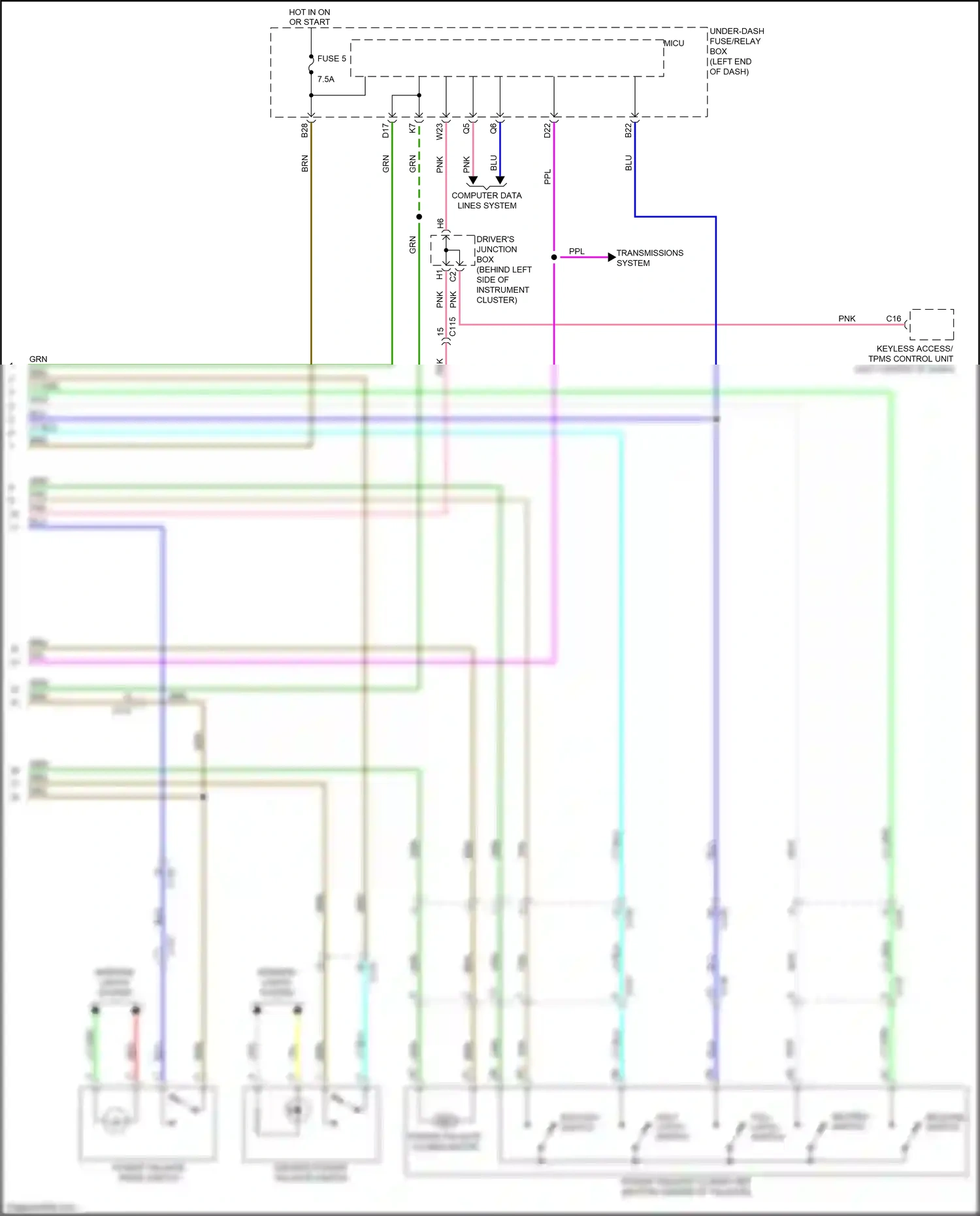 Acura RDX II facelift (2015-2018) computer data lines system wiring diagram  (49 of 64)