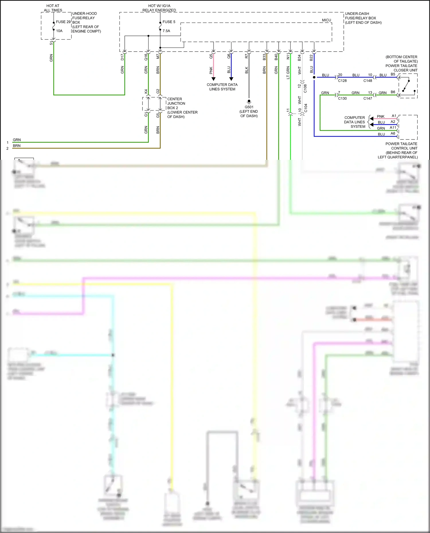 Acura RDX II facelift (2015-2018) computer data lines system wiring diagram  (36 of 64)