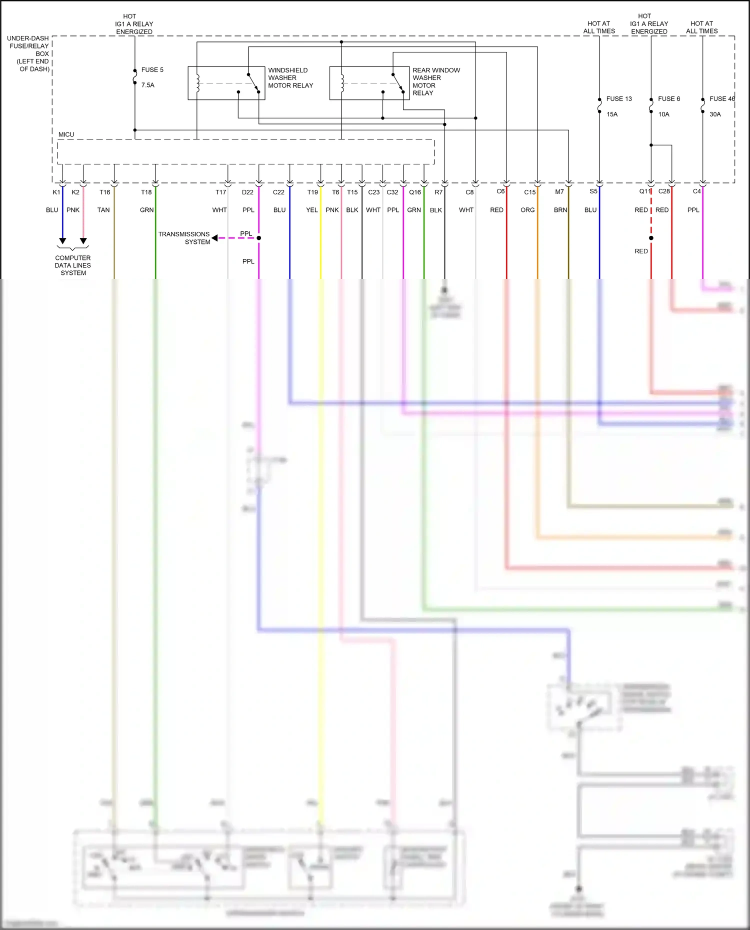 Acura RDX II facelift (2015-2018) computer data lines system wiring diagram  (44 of 64)
