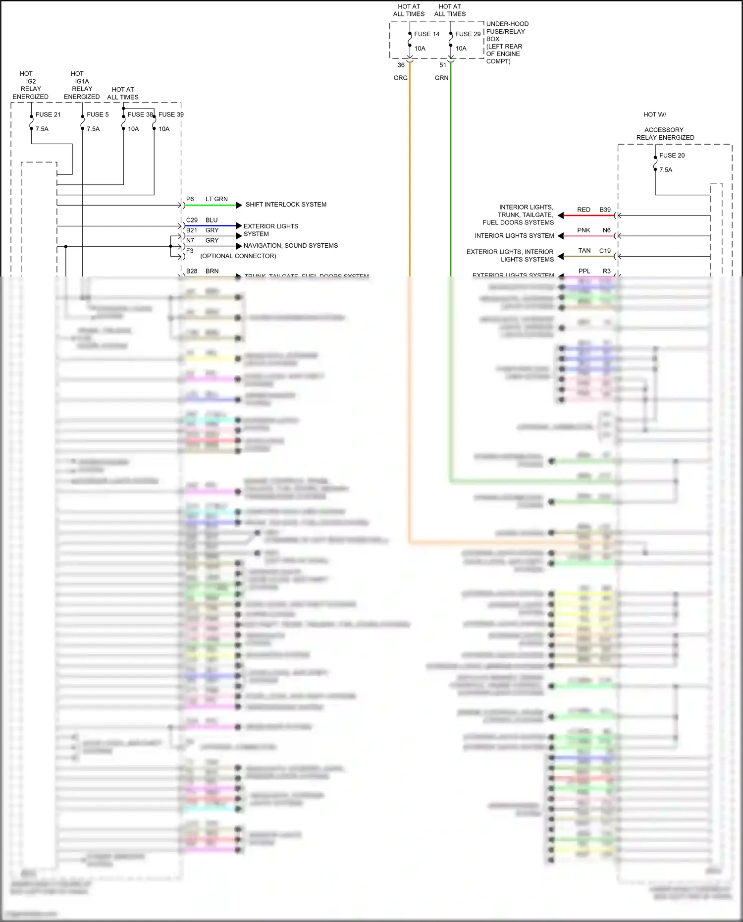 Acura RDX II facelift (2015-2018) shift interlock system wiring diagram  (1 of 2)