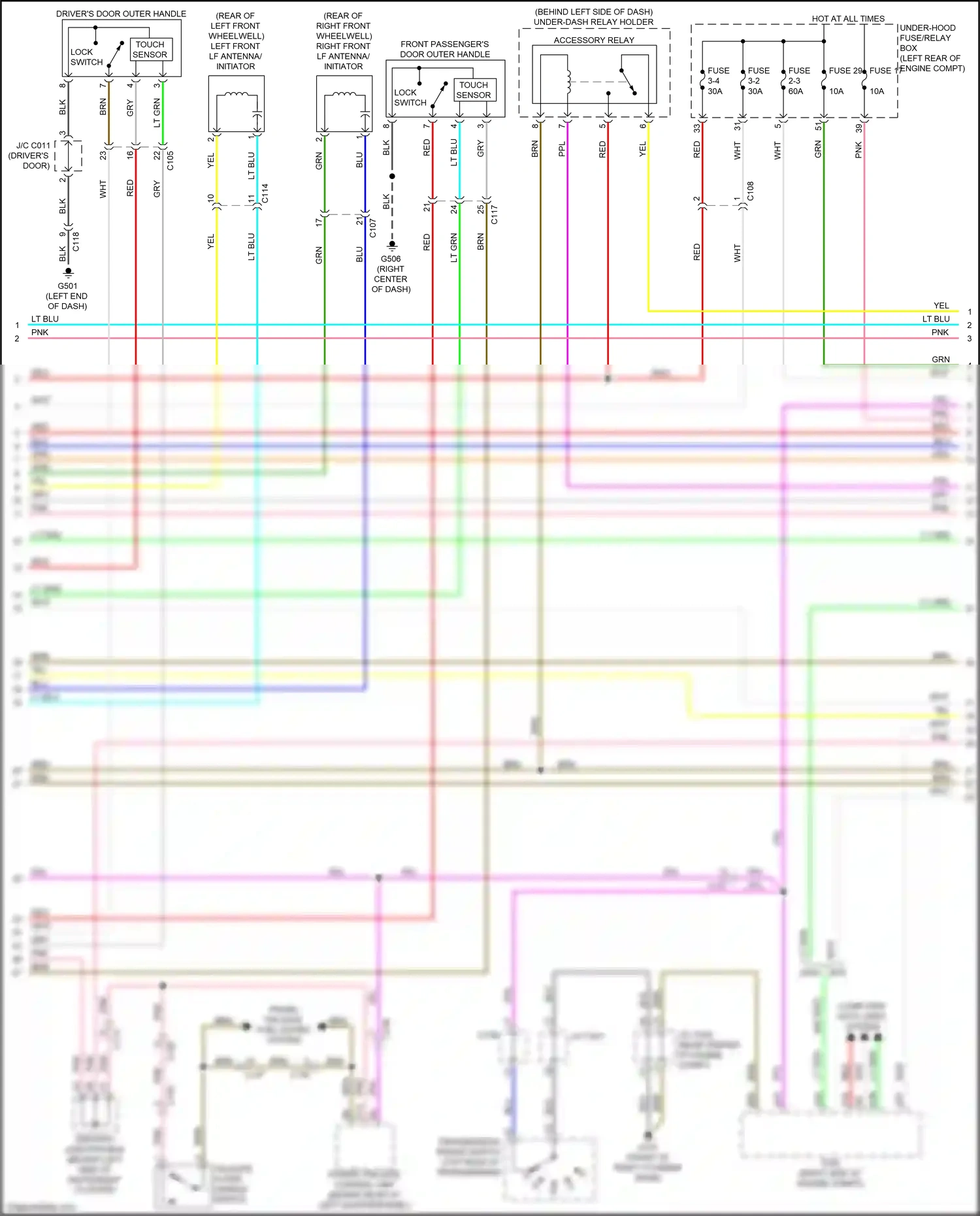 Acura RDX II facelift (2015-2018) tailgate outer handle switch wiring diagram  (1 of 3)