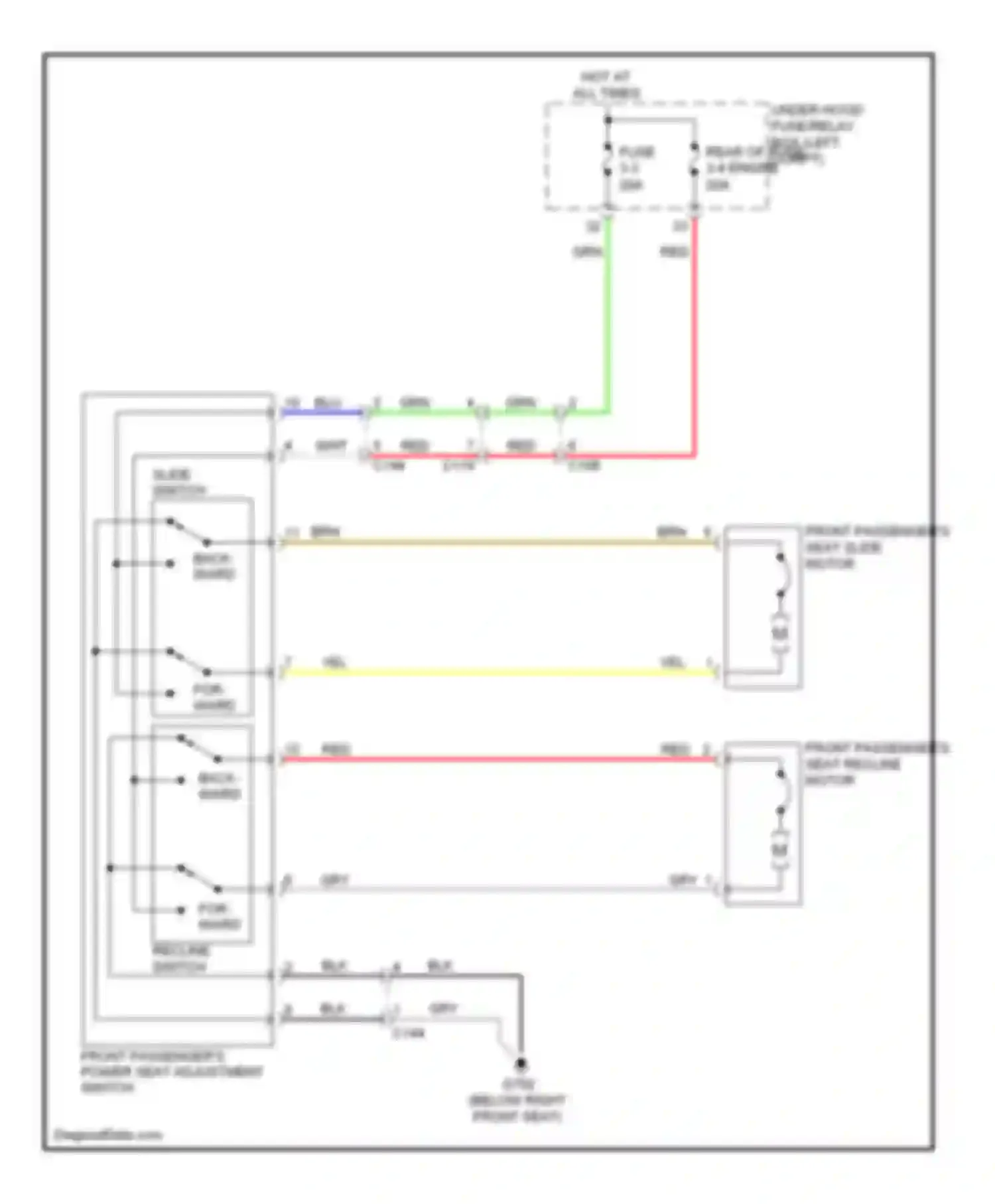 Wiring diagram slide switch for Acura RDX II (2013-2015) (2 of 2)