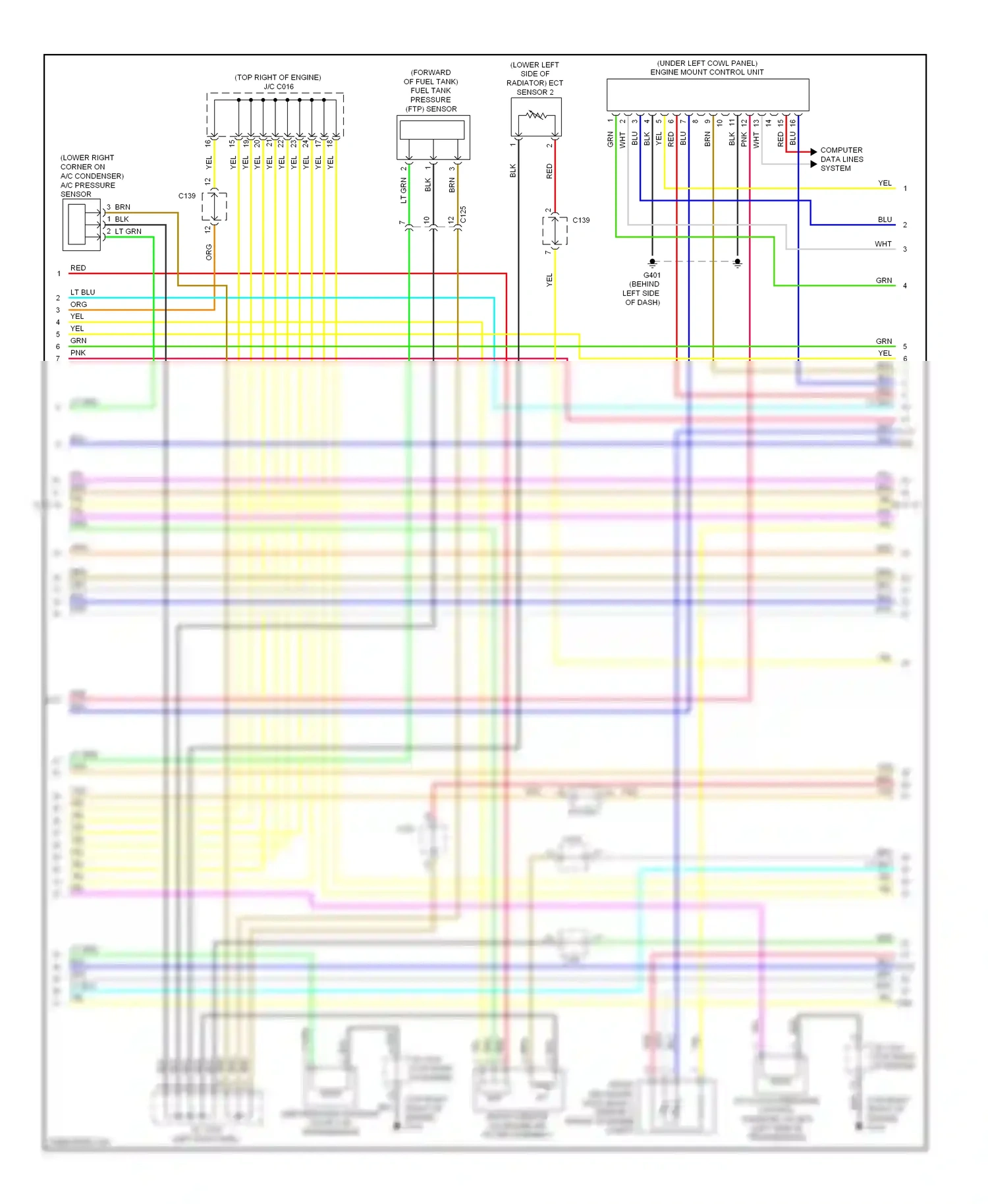 Acura RDX II (2013-2015) (under left cowl panel) engine mount control unit wiring diagram  (2 of 2)