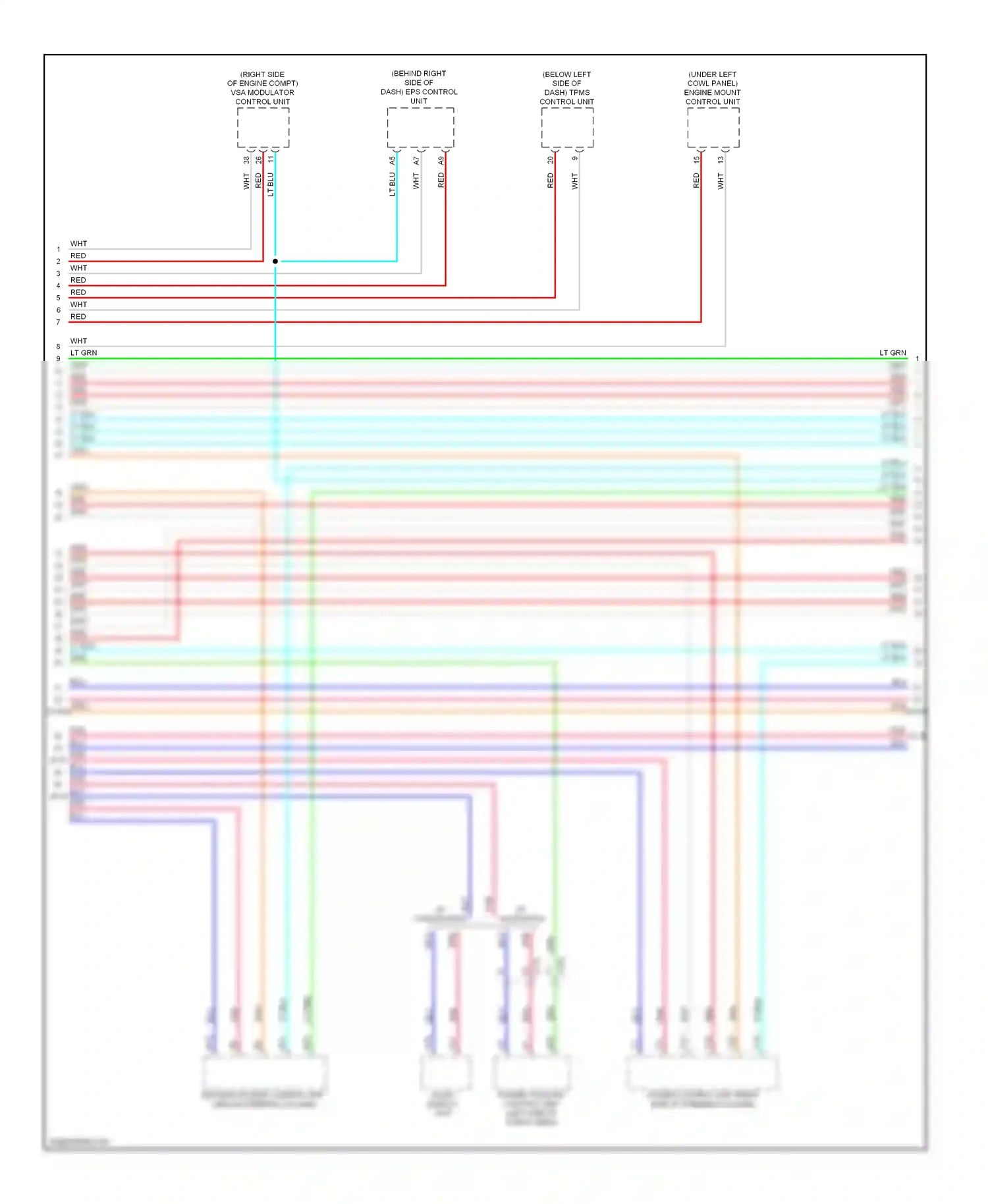 Acura RDX II (2013-2015) (under left cowl panel) engine mount control unit wiring diagram  (1 of 2)