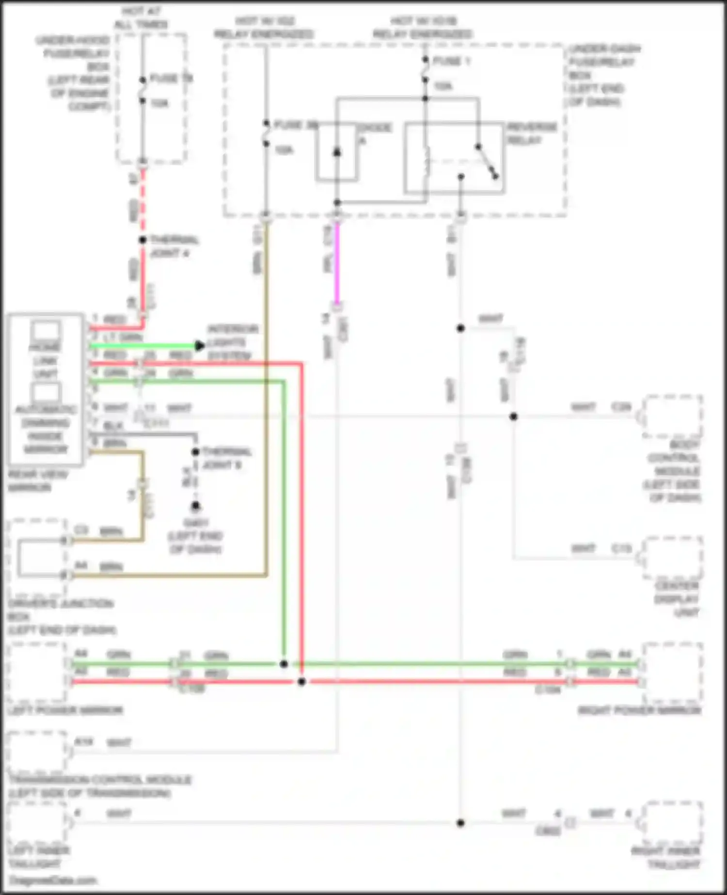 RDX Acura III (2018-2021): Home link remote control circuit