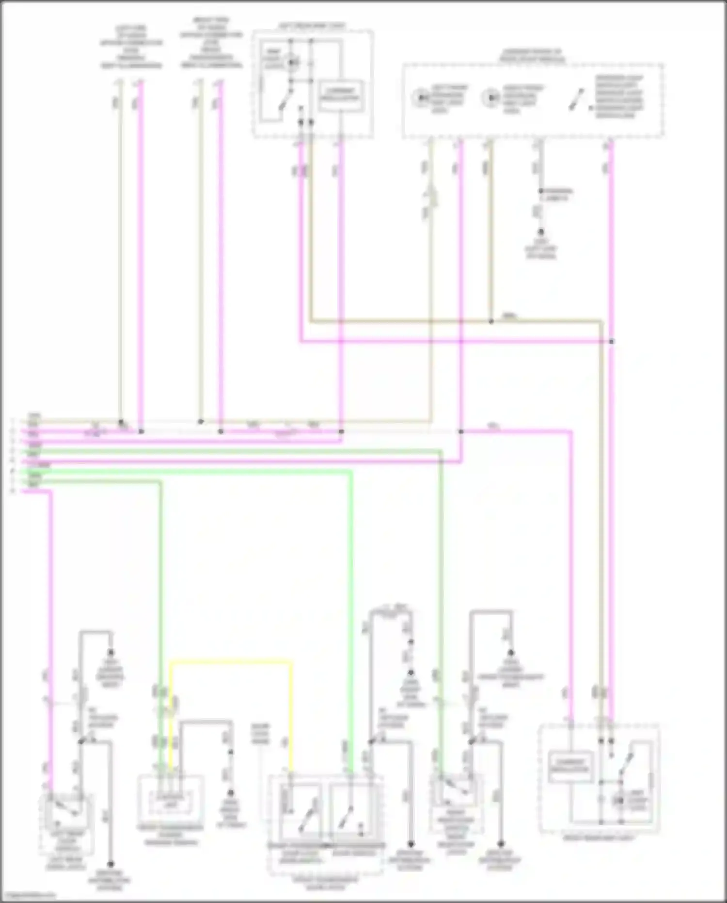 Wiring diagram left rear door latch for Acura RDX III (2018-2021) (3 of 7)