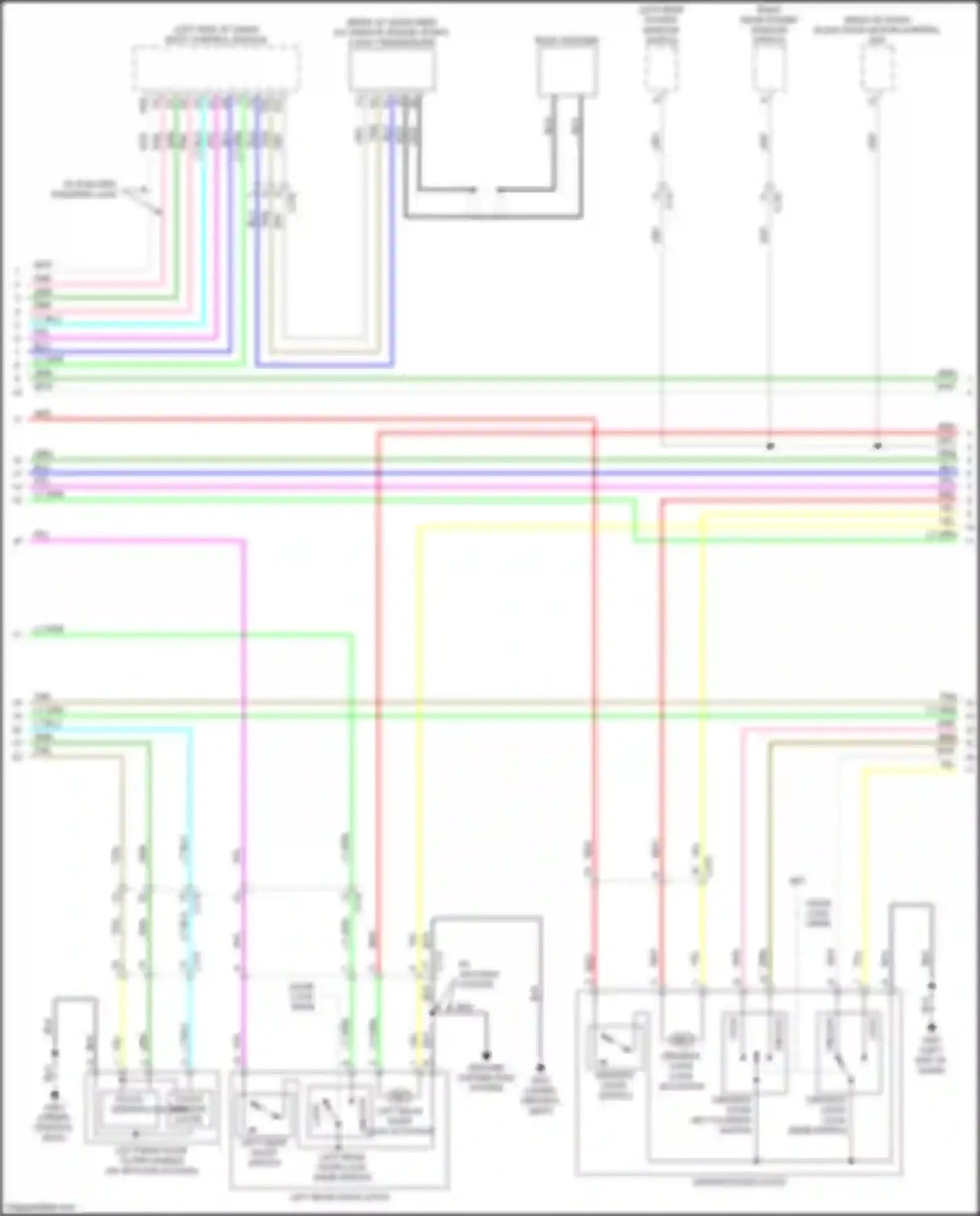 Wiring diagram left rear door lock actuator for Acura RDX III (2018-2021) (1 of 2)