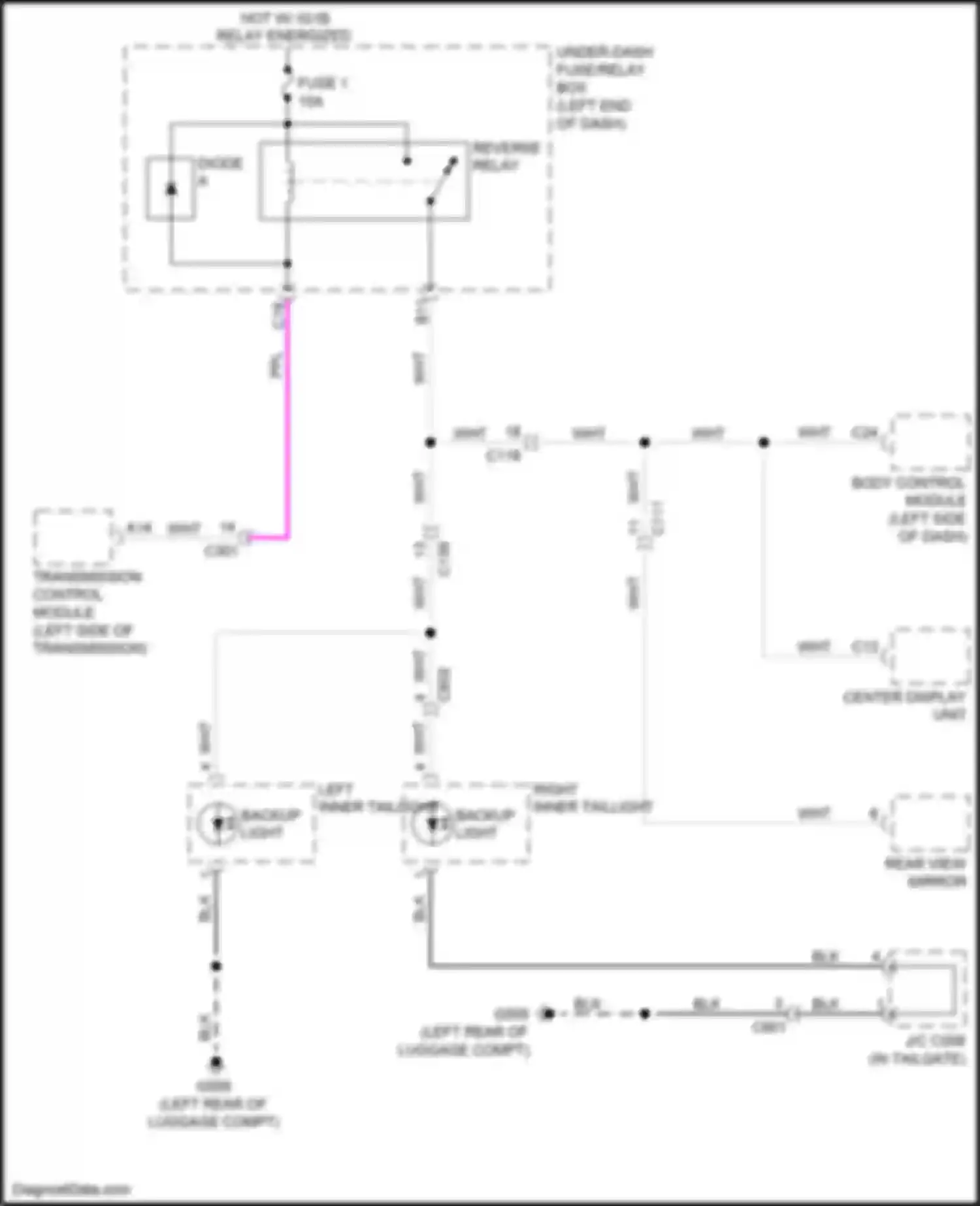 Wiring diagram right inner taillight for Acura RDX III (2018-2021) (1 of 5)