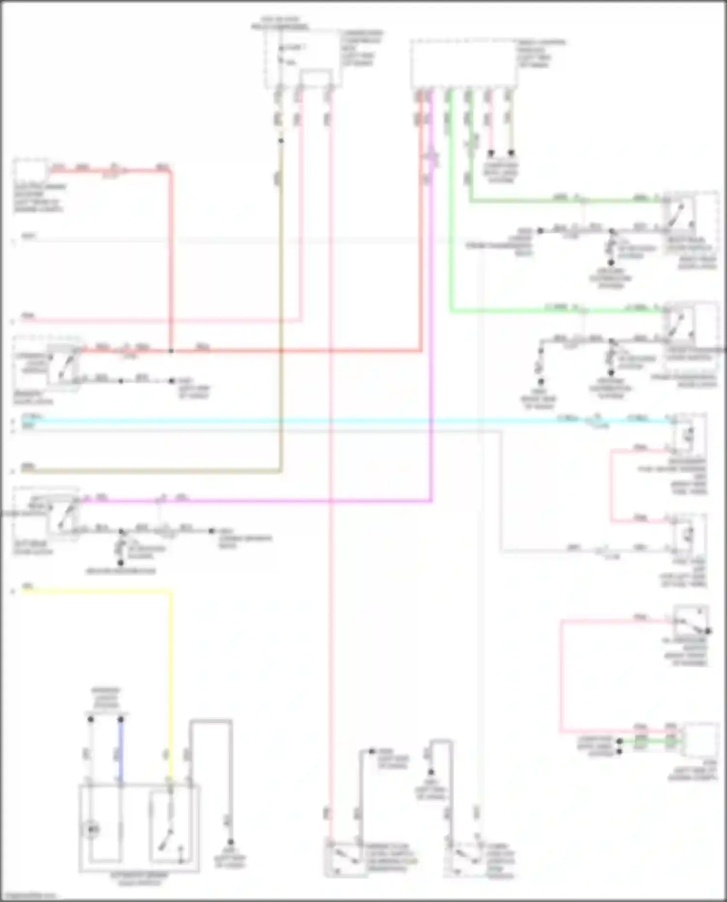 Wiring diagram right rear door latch for Acura RDX III (2018-2021) (6 of 7)