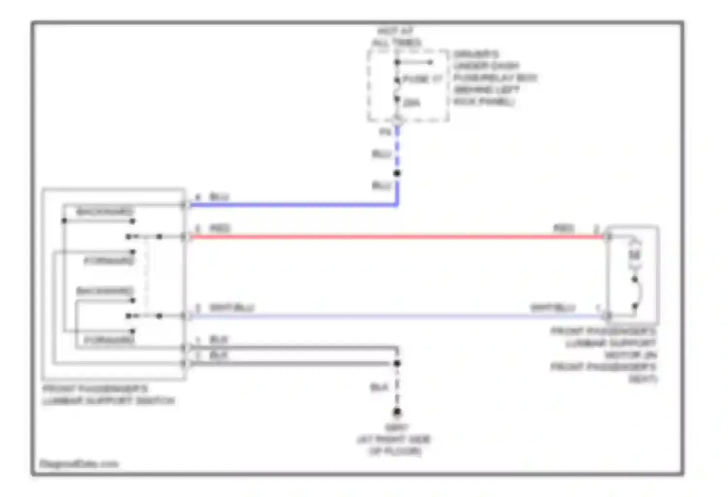 RL Acura II facelift (2008-2012): Passenger"s lumbar circuit