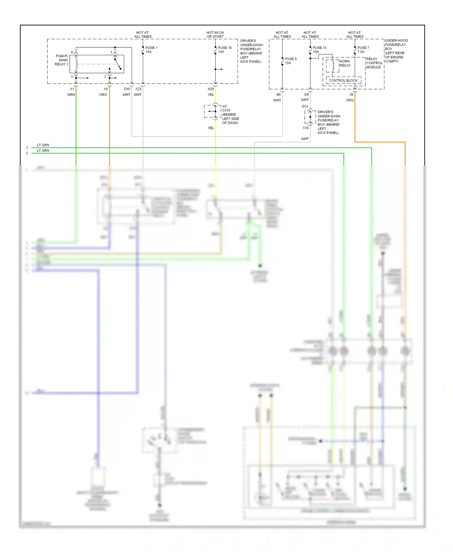 Acura RL II facelift (2008-2012) button wiring diagram  (2 of 2)