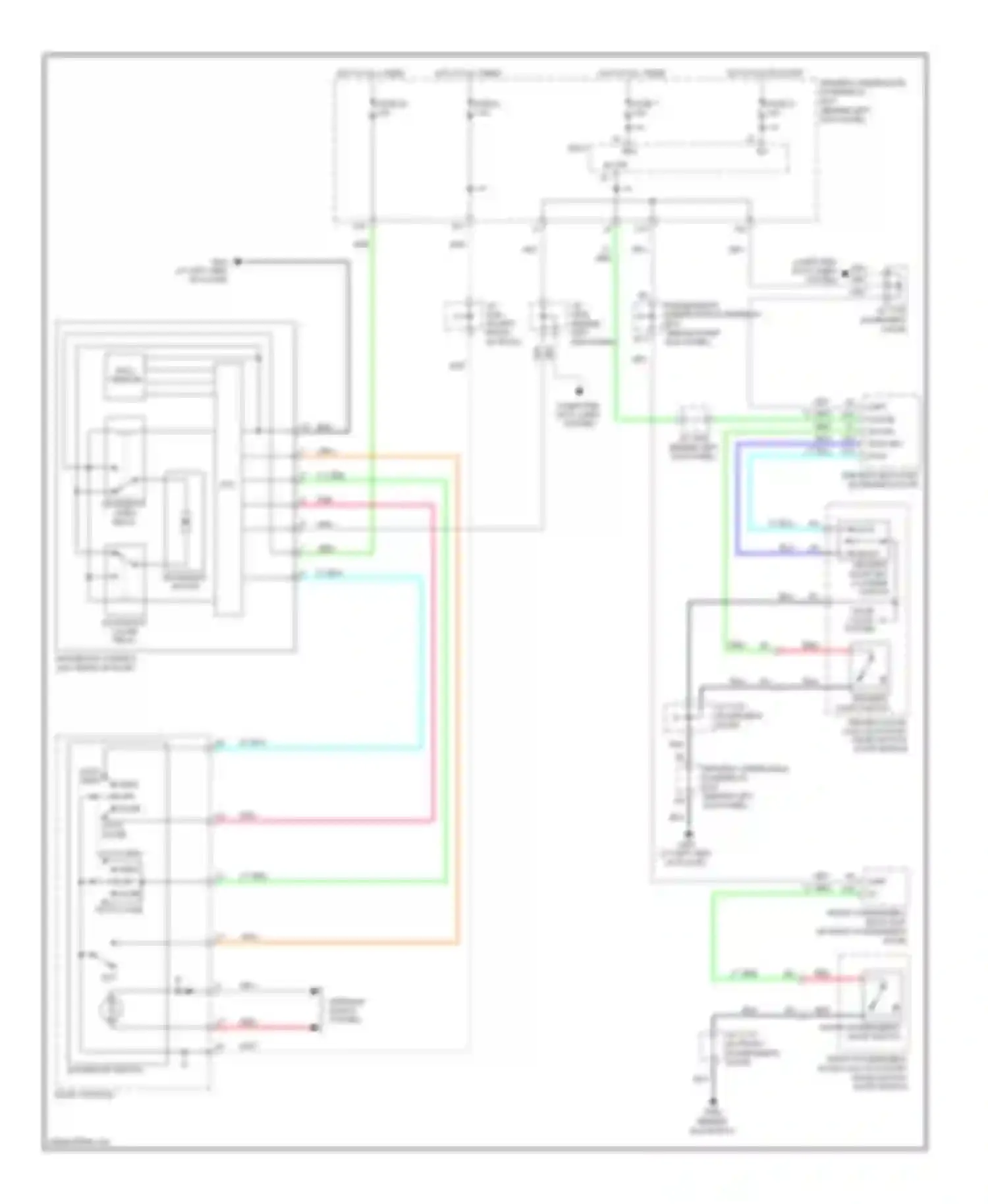 Wiring diagram driver's door lock actuator/ knob switch/ door switch for Acura RL II facelift (2008-2012) (6 of 7)