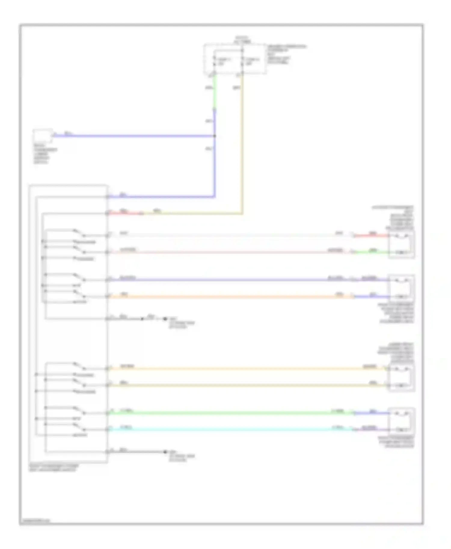 Wiring diagram front passenger's power seat adjustment switch for Acura RL II facelift (2008-2012) (2 of 2)