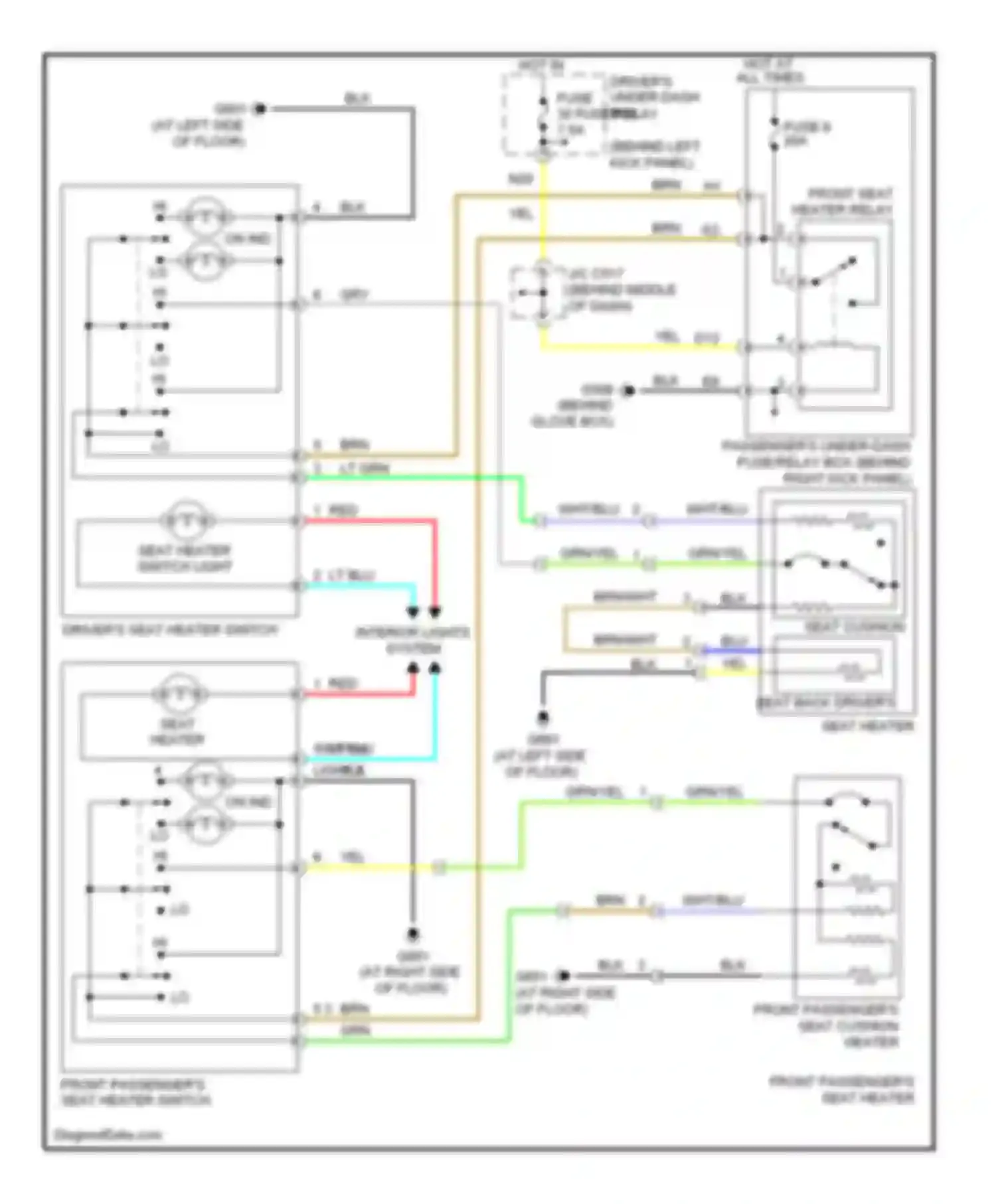 Wiring diagram fuse 30 fuse/relay box for Acura RL II facelift (2008-2012) (1 of 1)