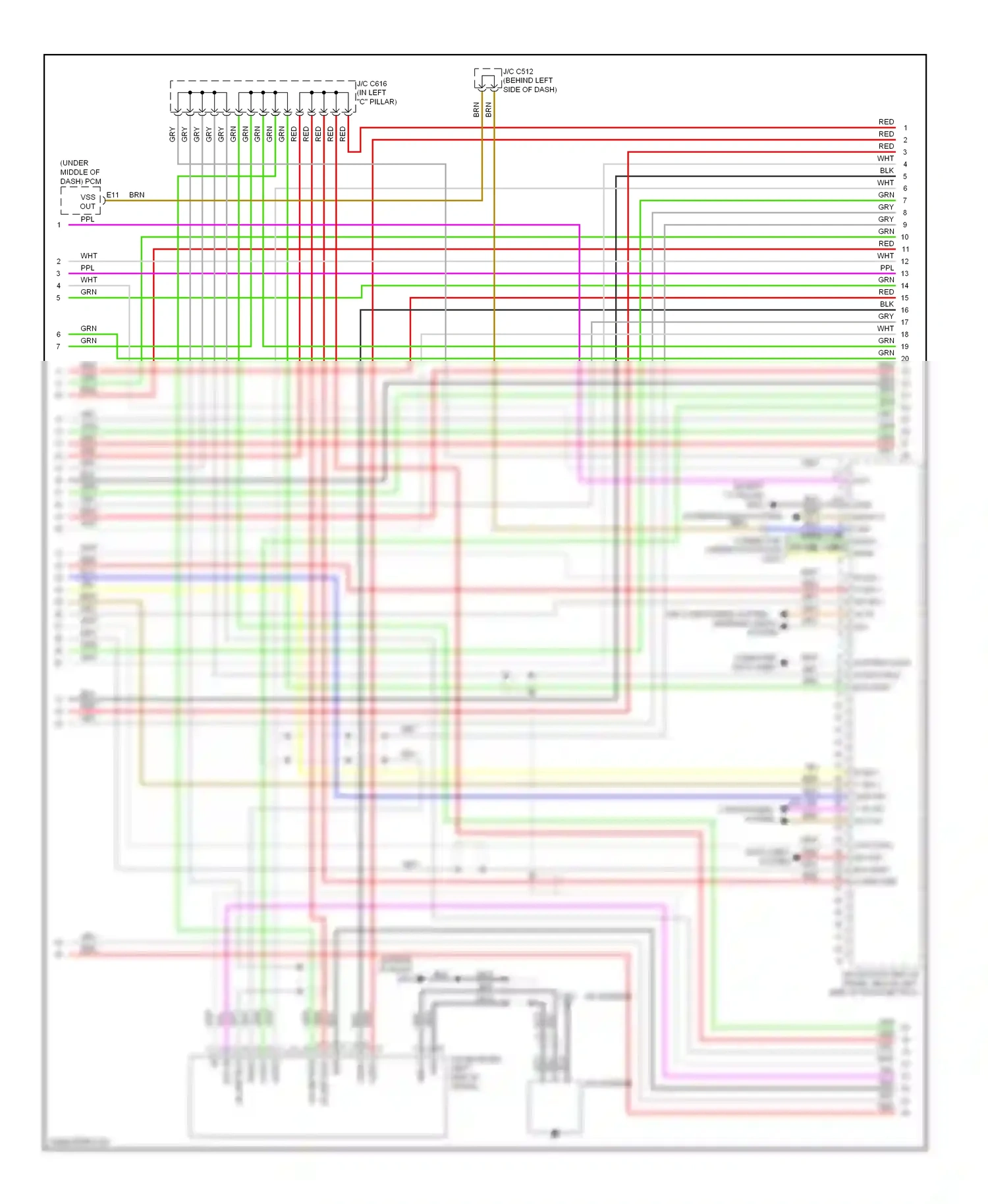 Acura RL II facelift (2008-2012) input wiring diagram  (1 of 4)