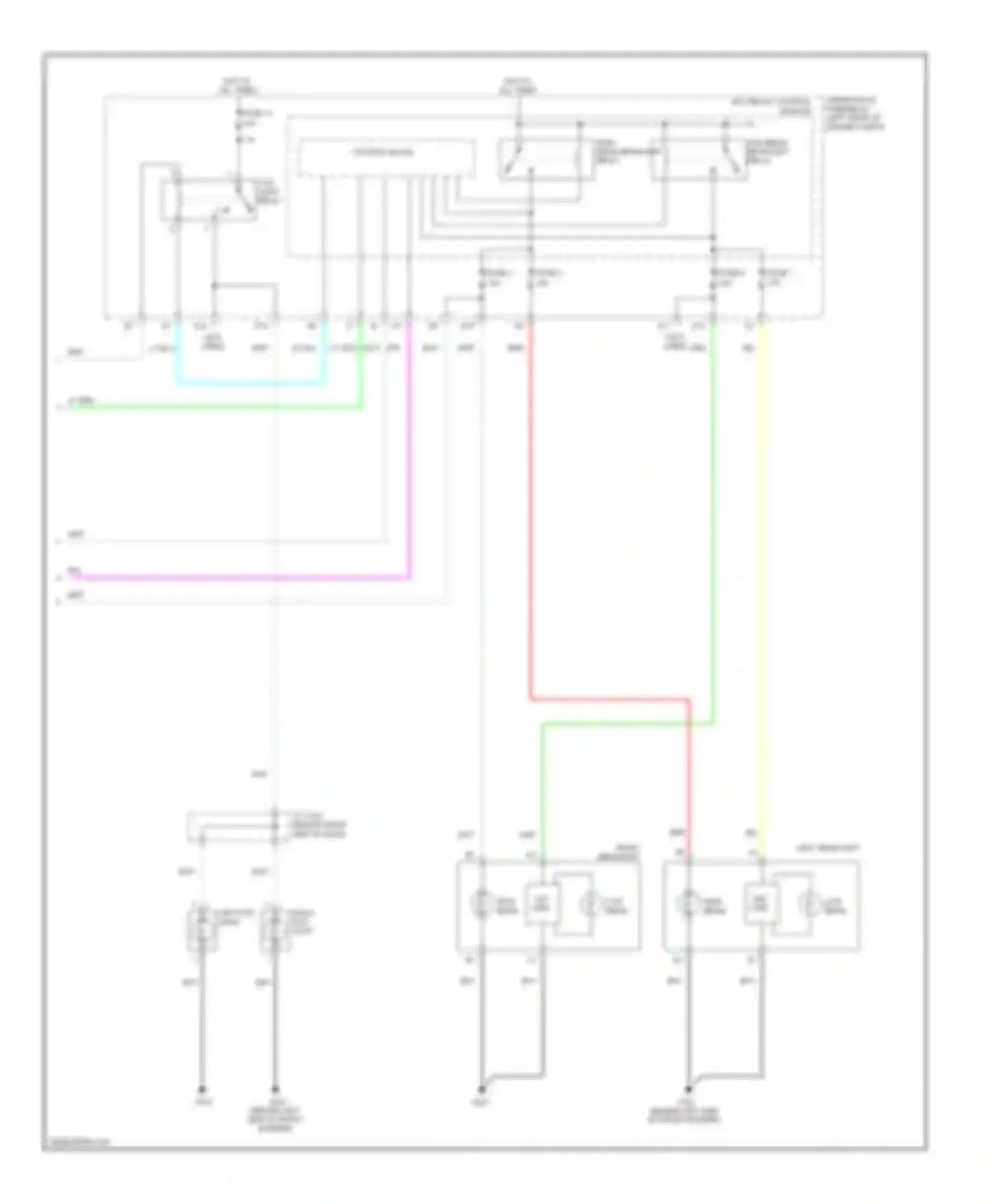 Wiring diagram low beam for Acura RL II facelift (2008-2012) (2 of 2)