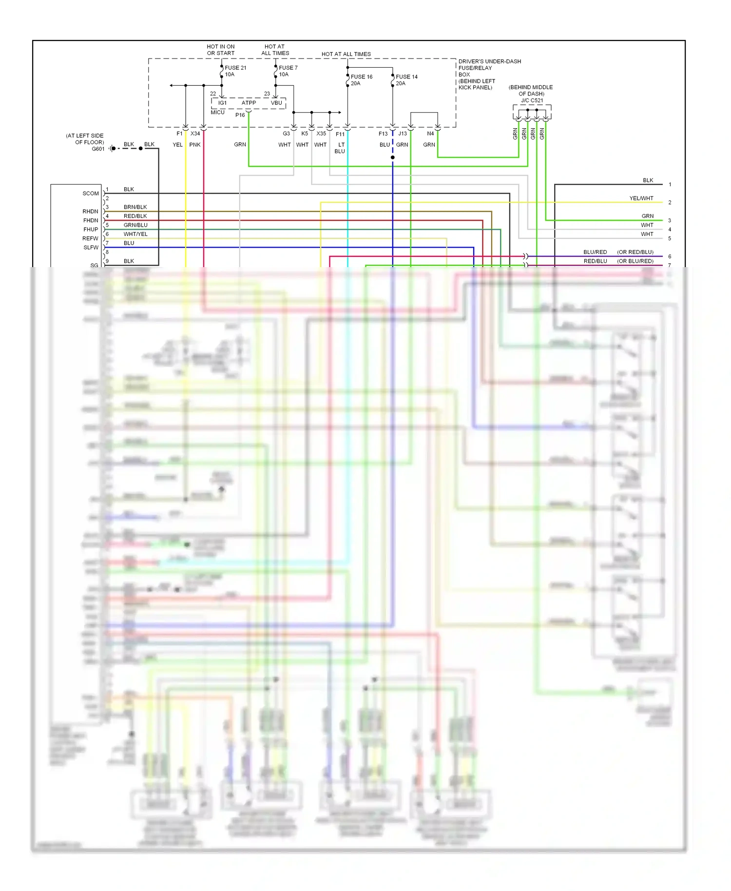 Acura RL II facelift (2008-2012) sensor wiring diagram  (1 of 1)
