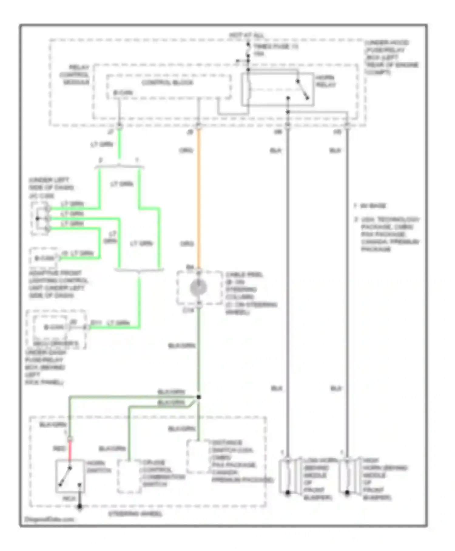 Wiring diagram steering wheel) for Acura RL II facelift (2008-2012) (4 of 13)
