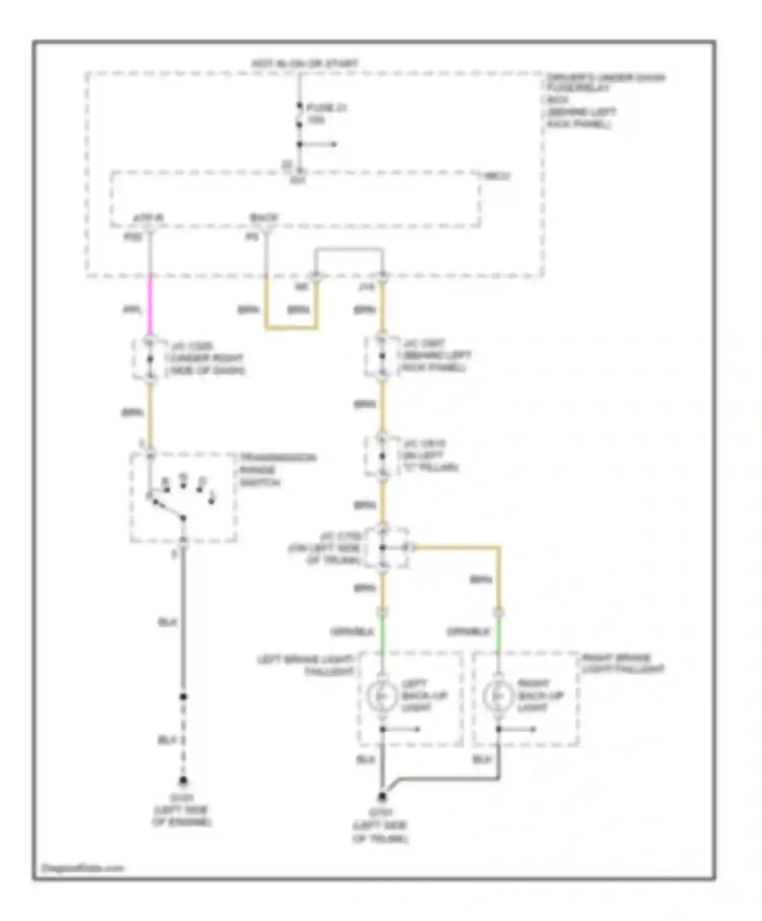 RL Acura II (2004-2008): Back-up lamps circuit
