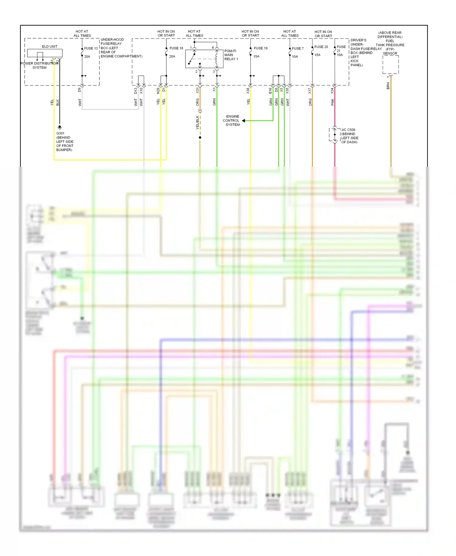 Acura RL II (2004-2008) engine wiring diagram  (2 of 2)