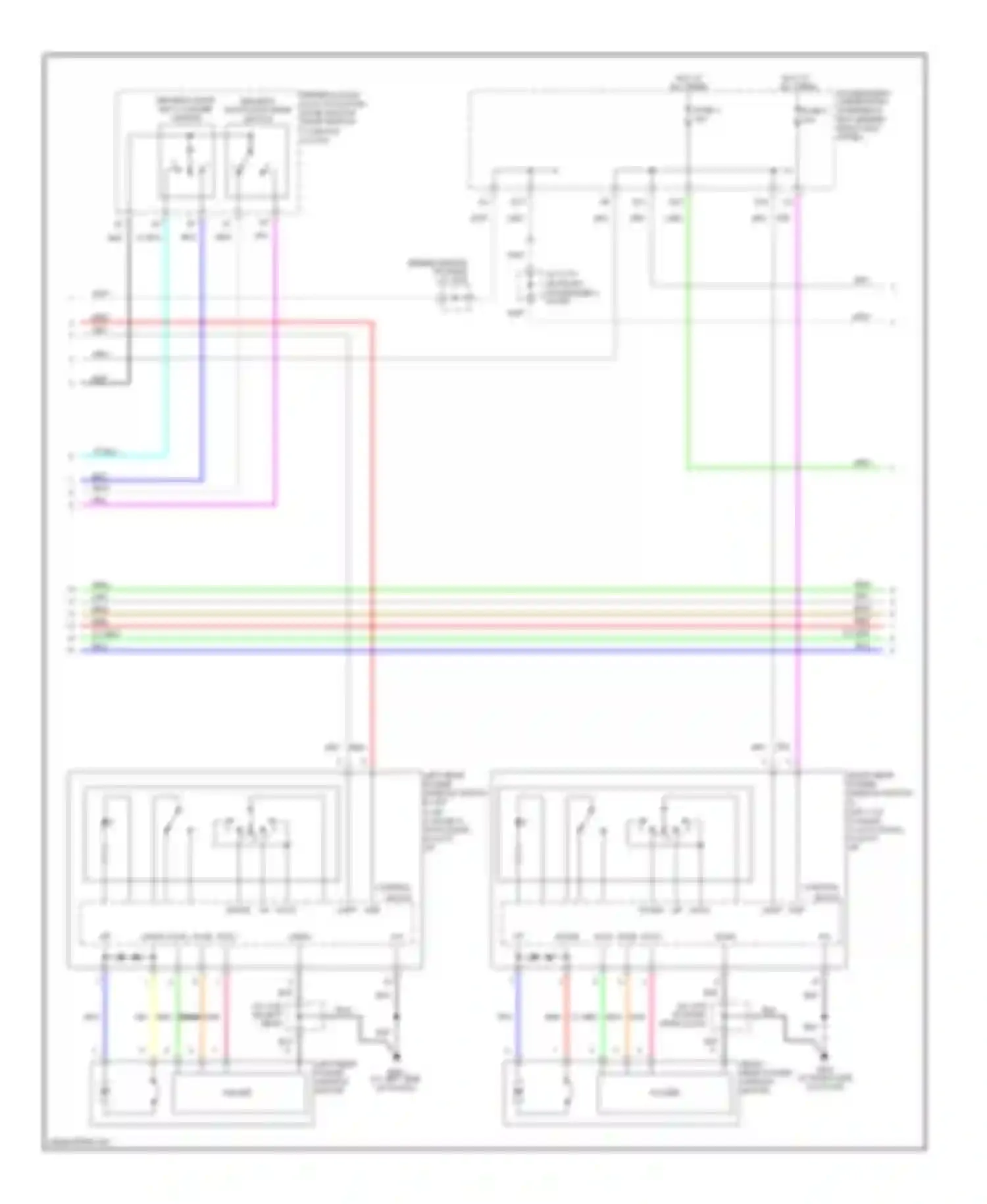 Wiring diagram right rear power window motor for Acura RL II (2004-2008) (2 of 2)