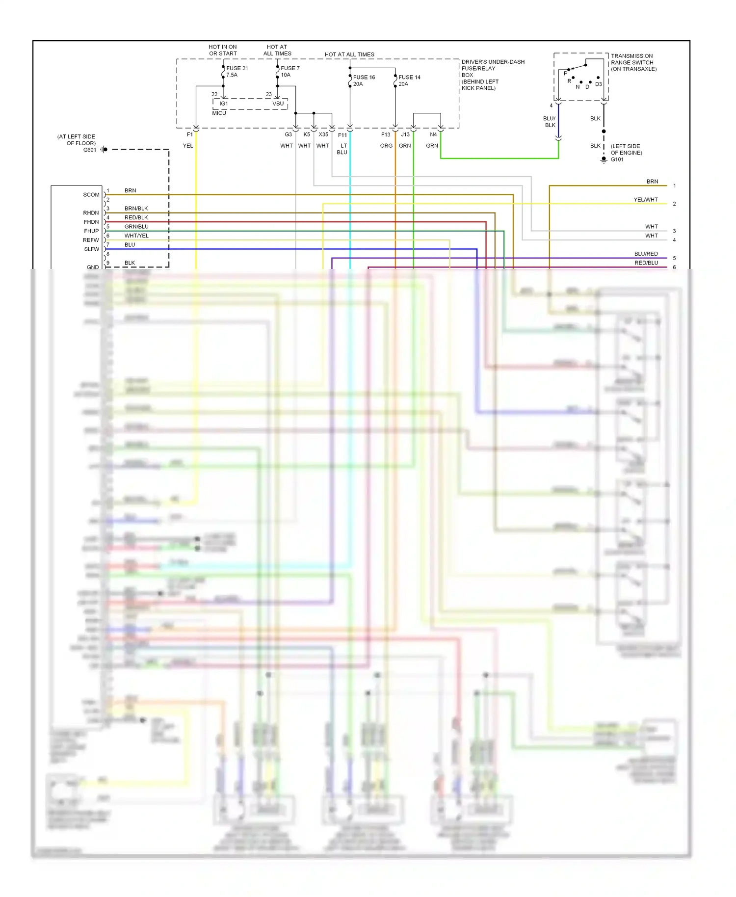 Acura RL II (2004-2008) sensor wiring diagram  (1 of 1)
