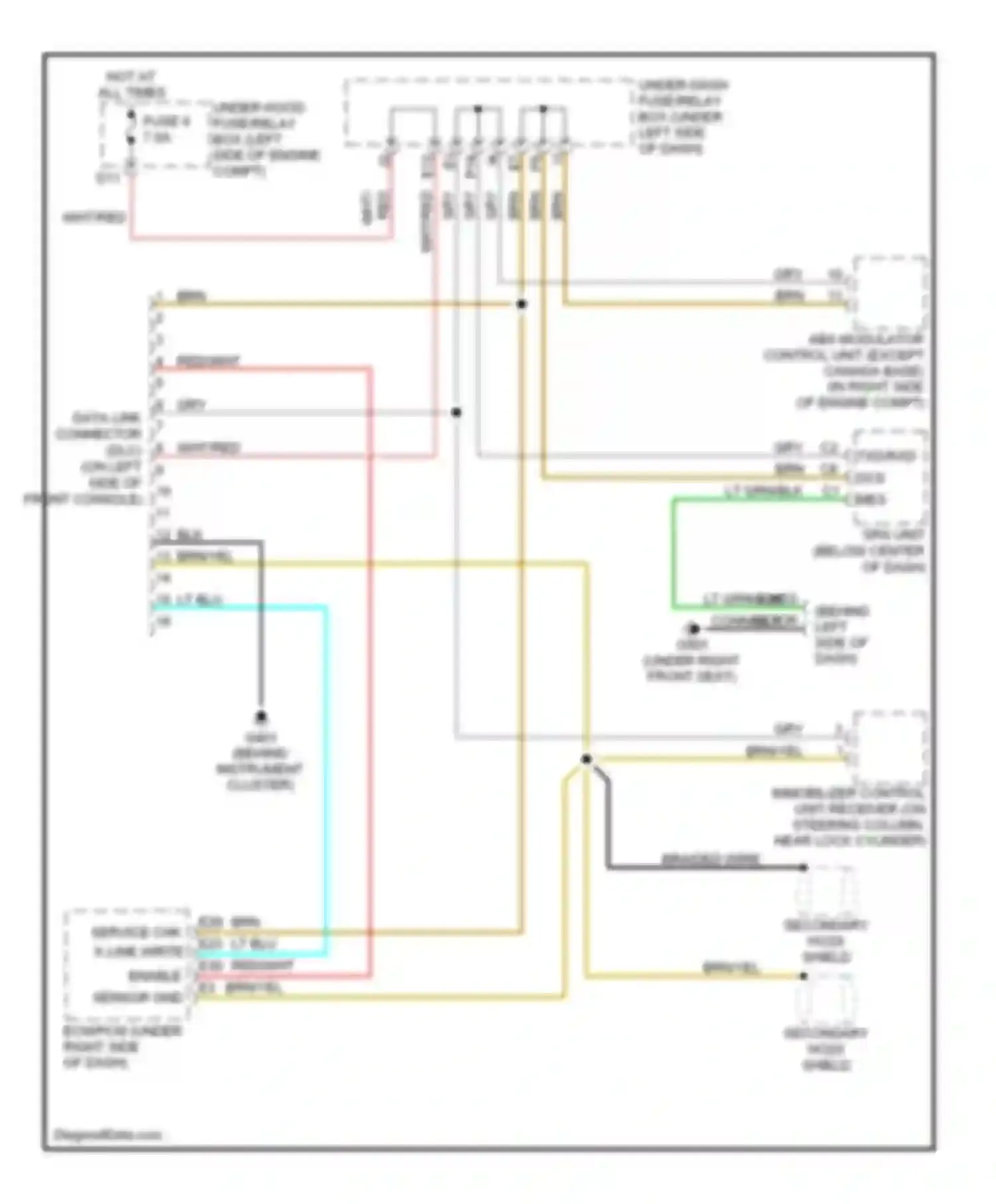 RSX Acura I facelift (2004-2006): Computer data lines circuit
