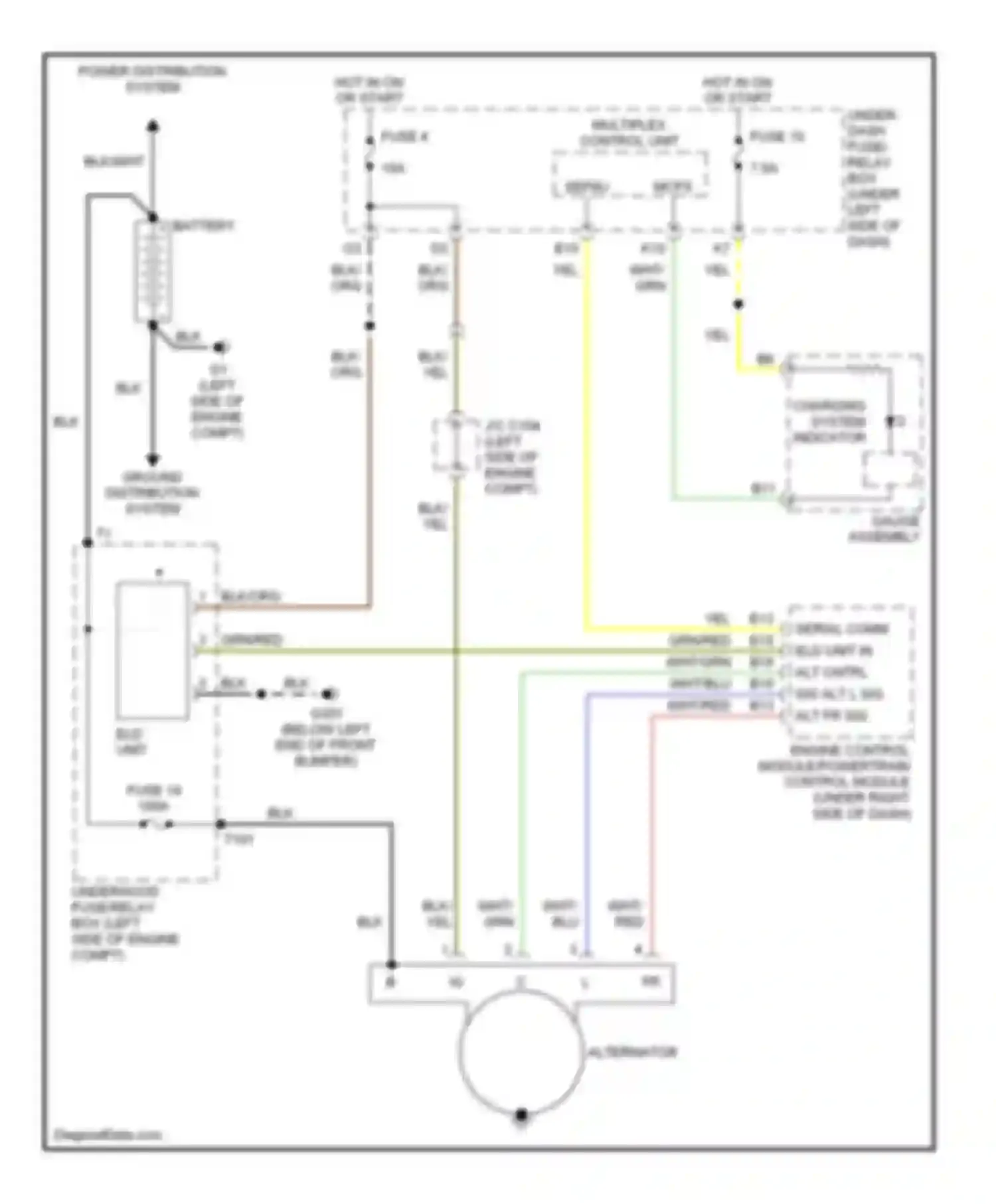 RSX Acura I facelift (2004-2006): Charging circuit