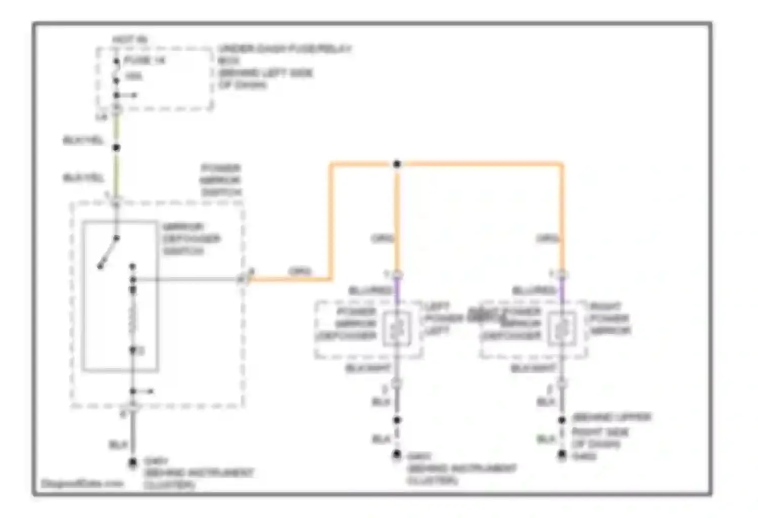 Wiring diagram mirror defogger switch for Acura RSX I facelift (2004-2006) (1 of 1)