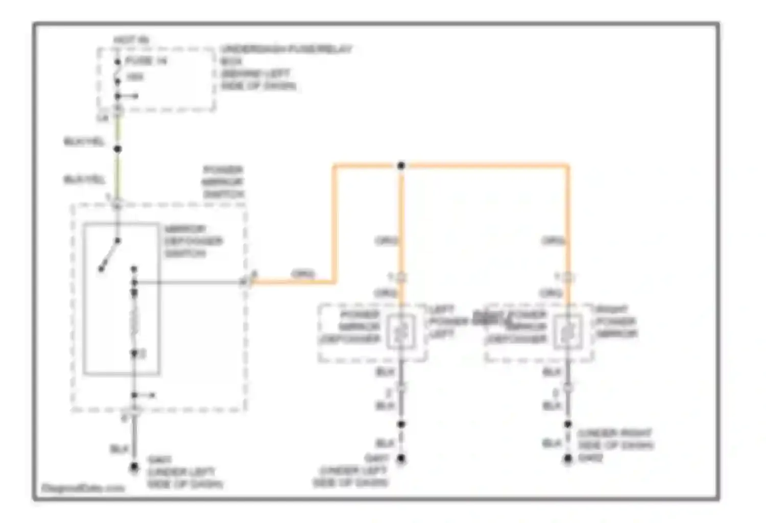 RSX Acura I (2001-2004): Heated mirrors circuit