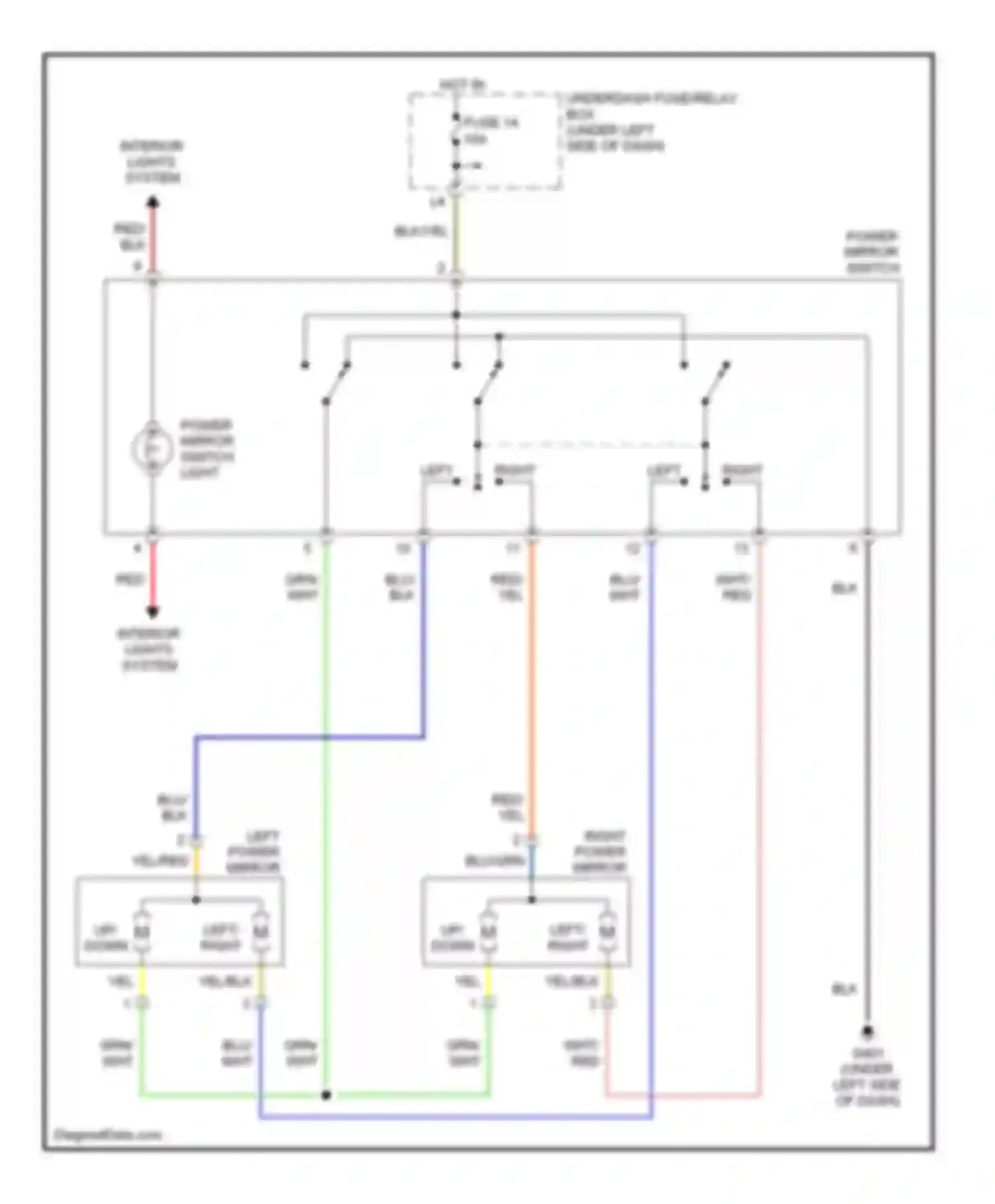 Wiring diagram hot in on for Acura RSX I (2001-2004) (7 of 8)