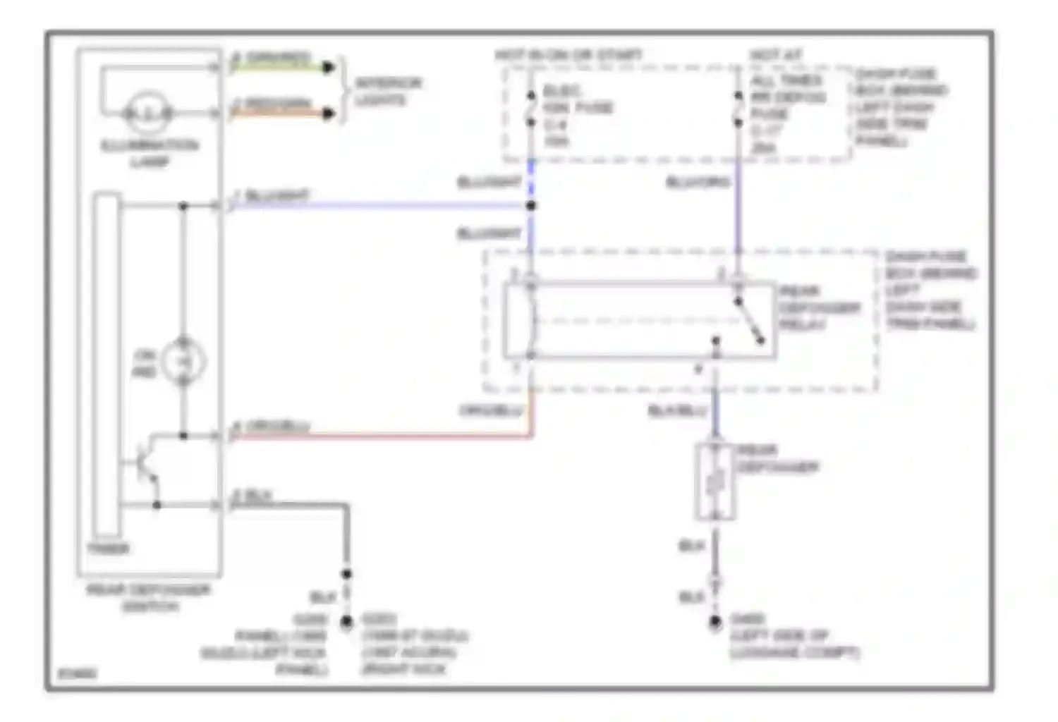 SLX Acura I (1995-1999): Defogger circuit