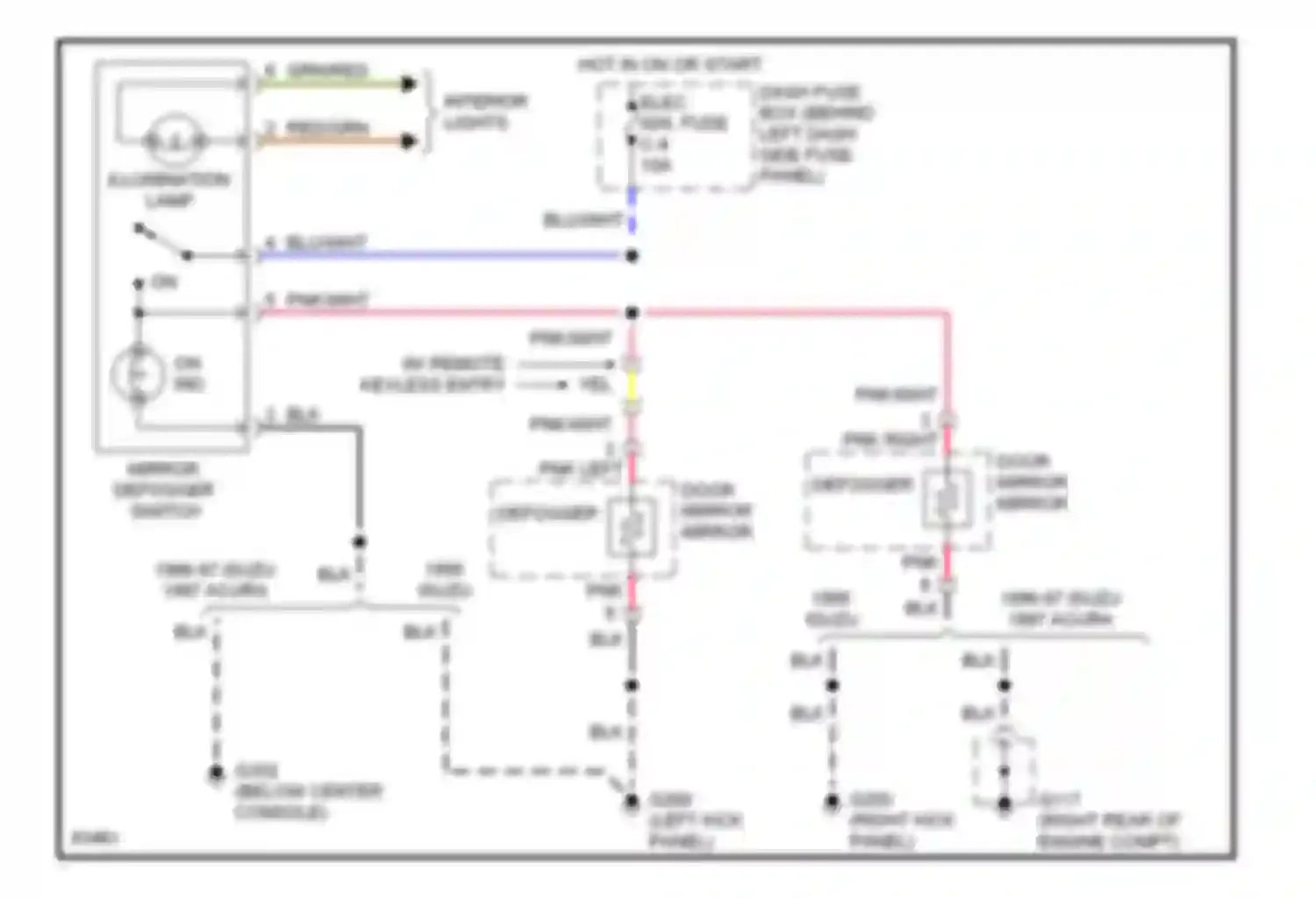 SLX Acura I (1995-1999): Heated mirrors circuit