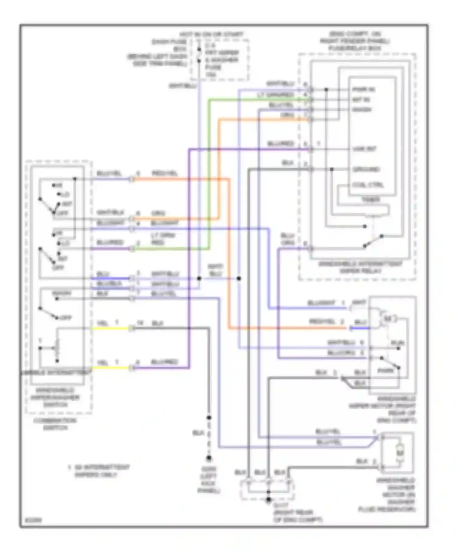 SLX Acura I (1995-1999): Front wiper/washer circuit