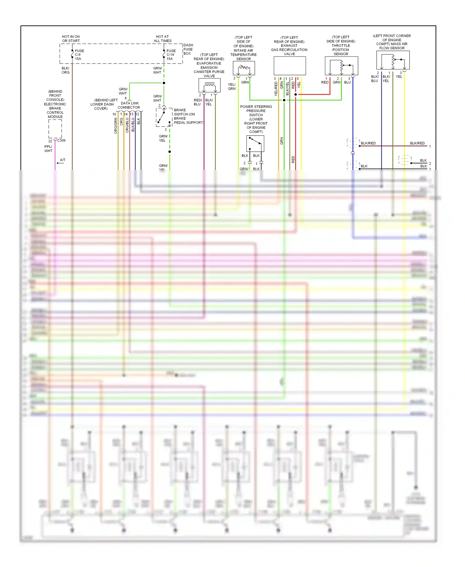 Wiring diagram data link connector for Acura SLX I (1995-1999) (3 of 3)