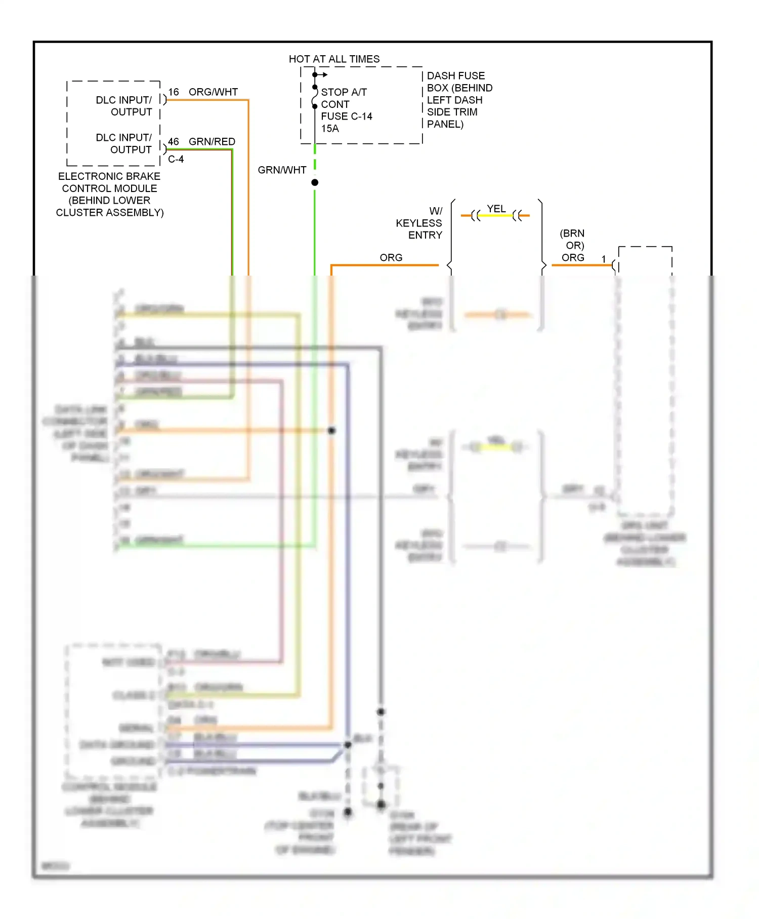 Wiring diagram dlc input/ output for Acura SLX I (1995-1999) (1 of 1)