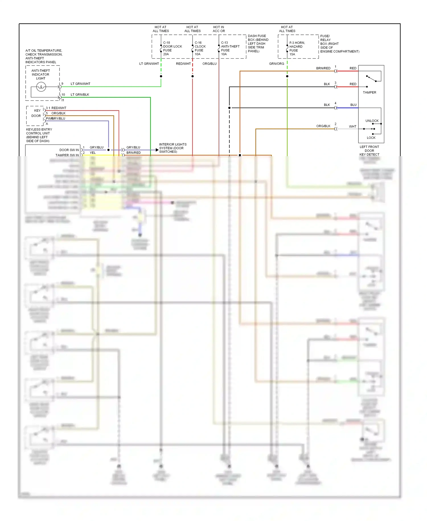 Wiring diagram headlights system for Acura SLX I (1995-1999) (1 of 1)