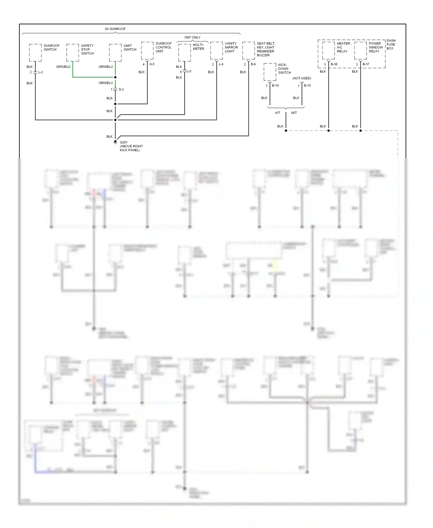 Wiring diagram illumination controller for Acura SLX I (1995-1999) (1 of 2)